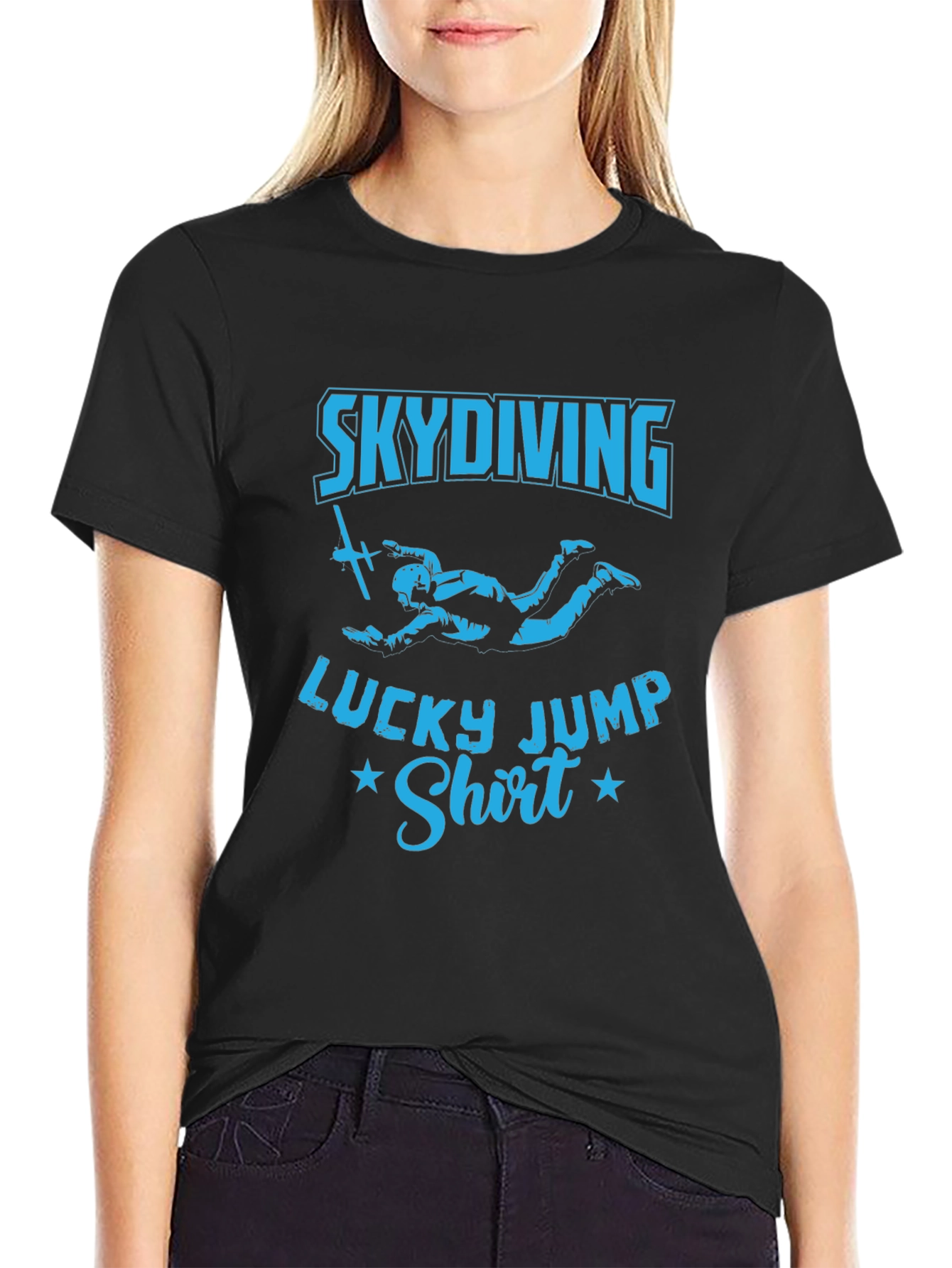 Skydiving Lucky Jump Shirt - Black Tee