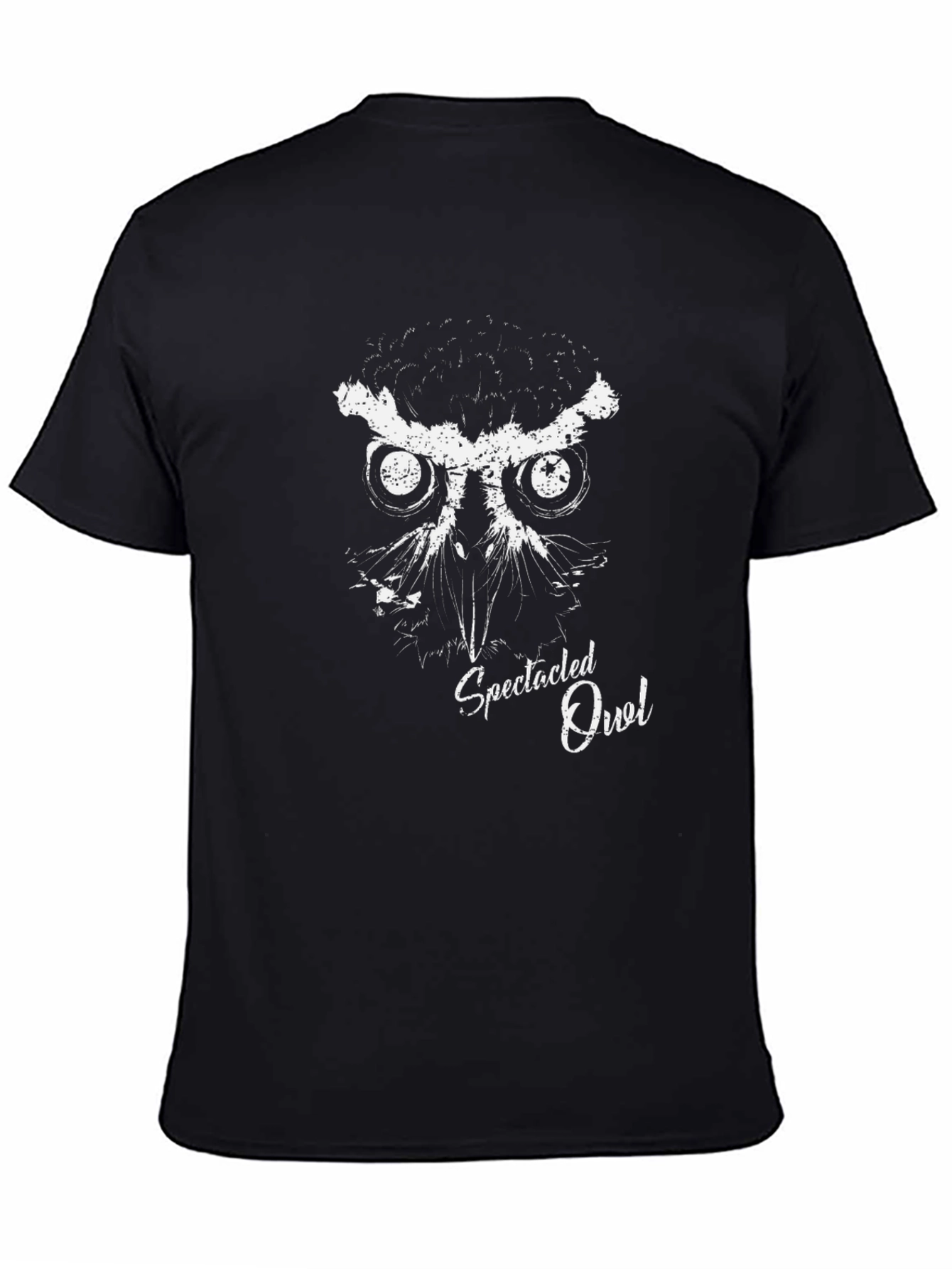 Spectacled Owl Graphic Tee - Mens Black T-Shirt