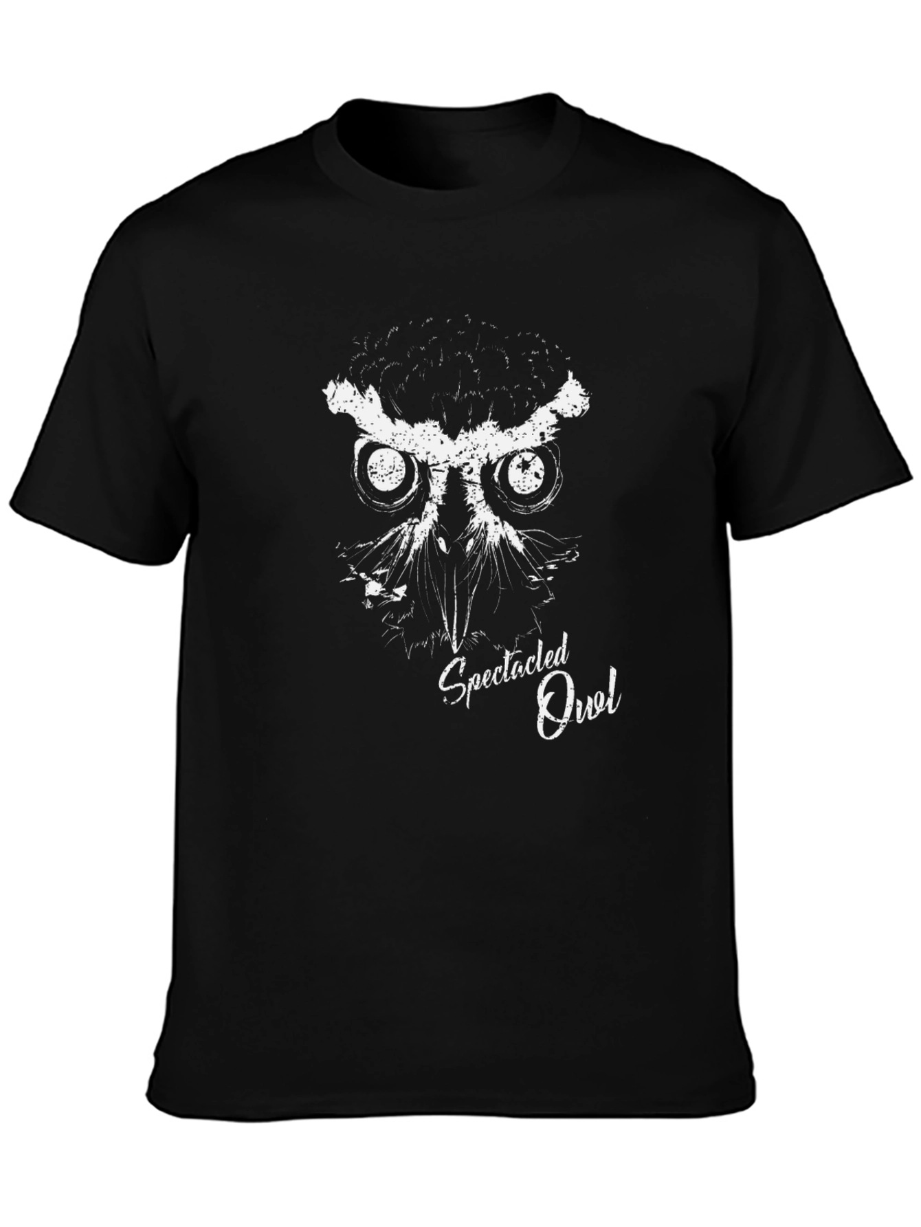 Spectacled Owl Graphic Tee - Mens Black T-Shirt