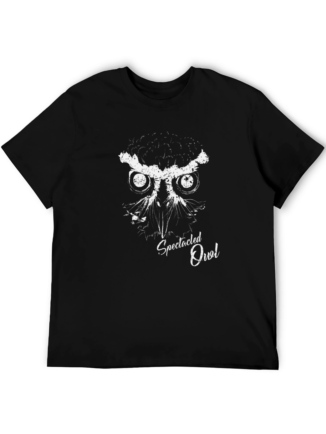 Spectacled Owl Graphic Tee - Mens Black T-Shirt