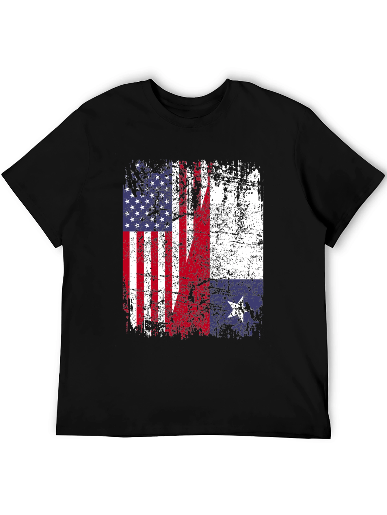 USA & Texas Flag Distressed T-Shirt
