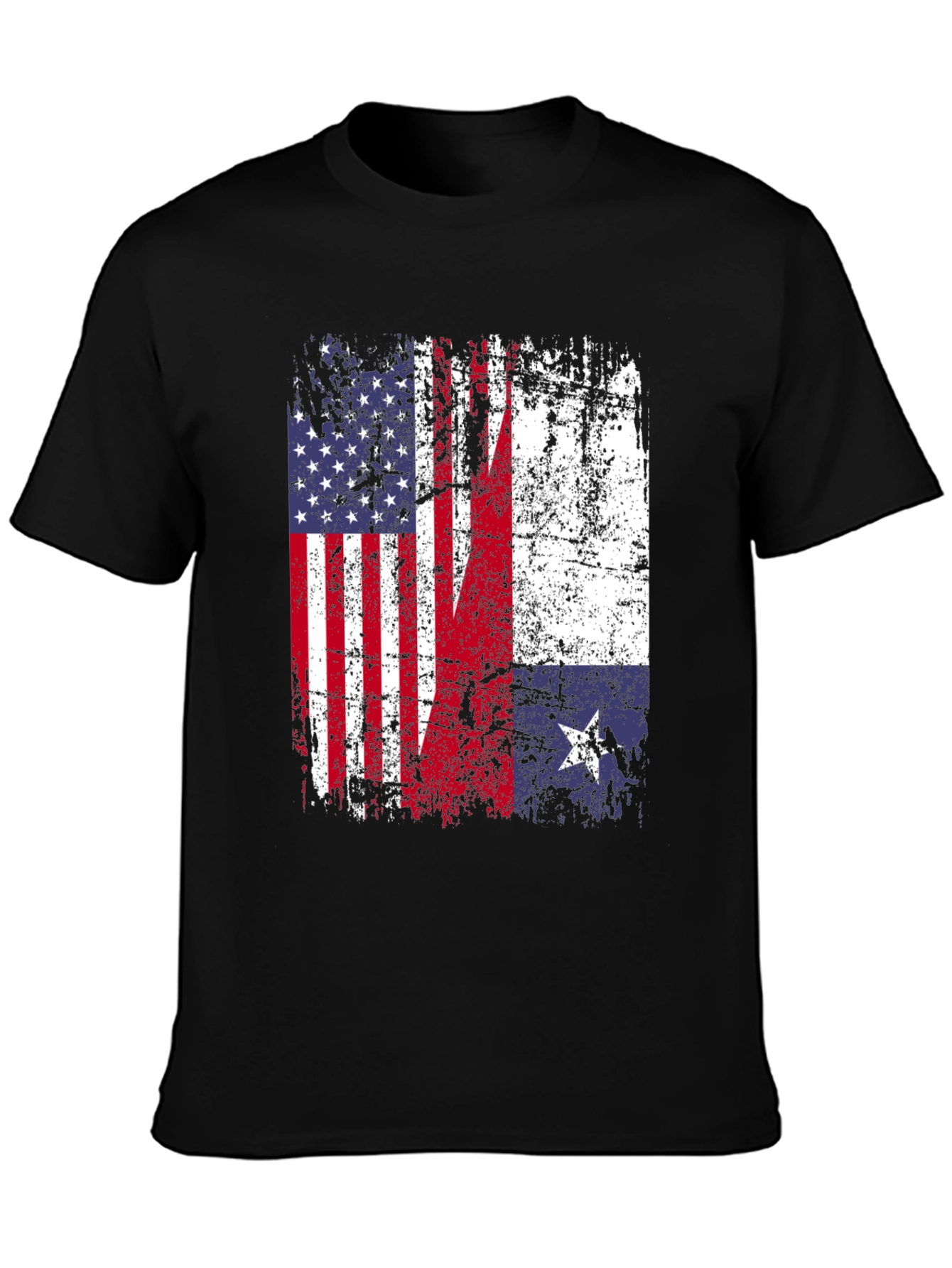 USA & Texas Flag Distressed T-Shirt