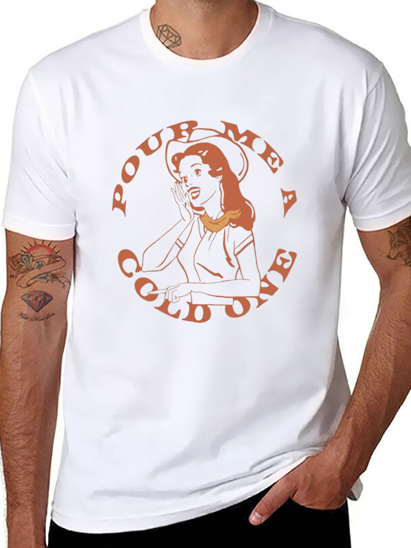 Retro Pour Me a Cold One Graphic T-Shirt