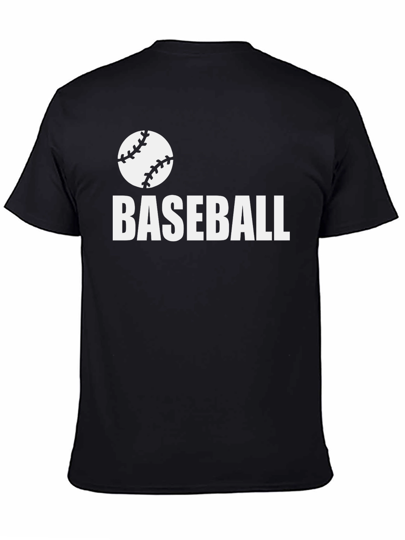 Baseball Graphic Tee - Black Cotton T-Shirt