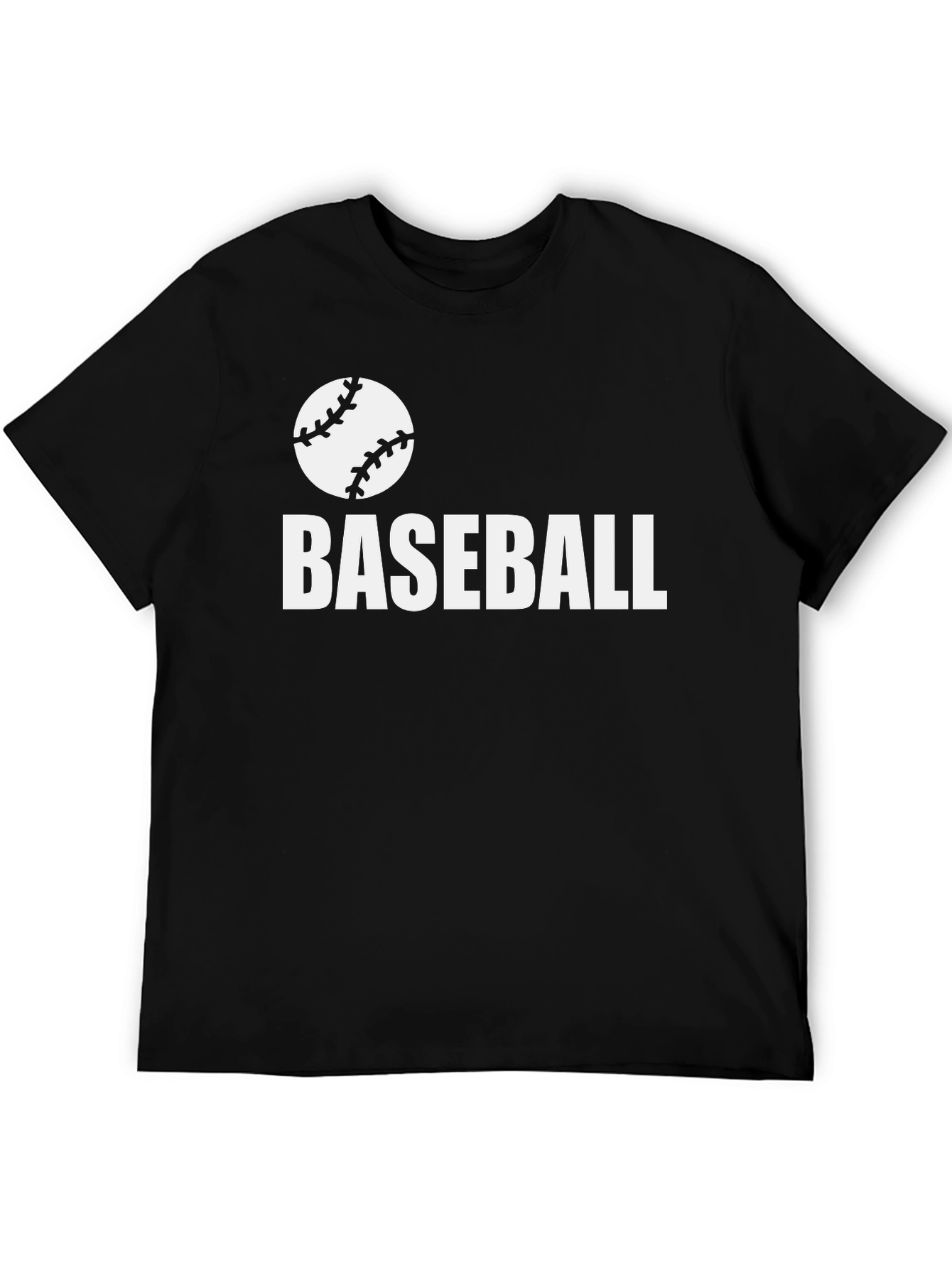 Baseball Graphic Tee - Black Cotton T-Shirt