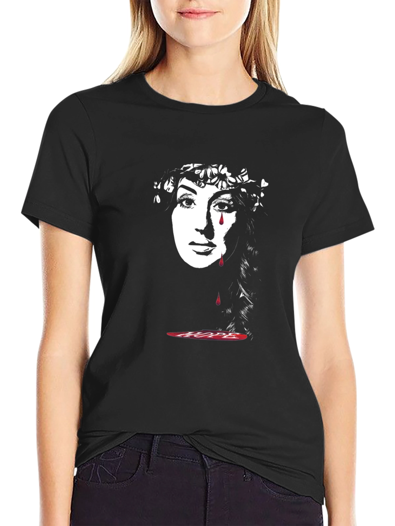 Tearful Hope Graphic Tee - Black