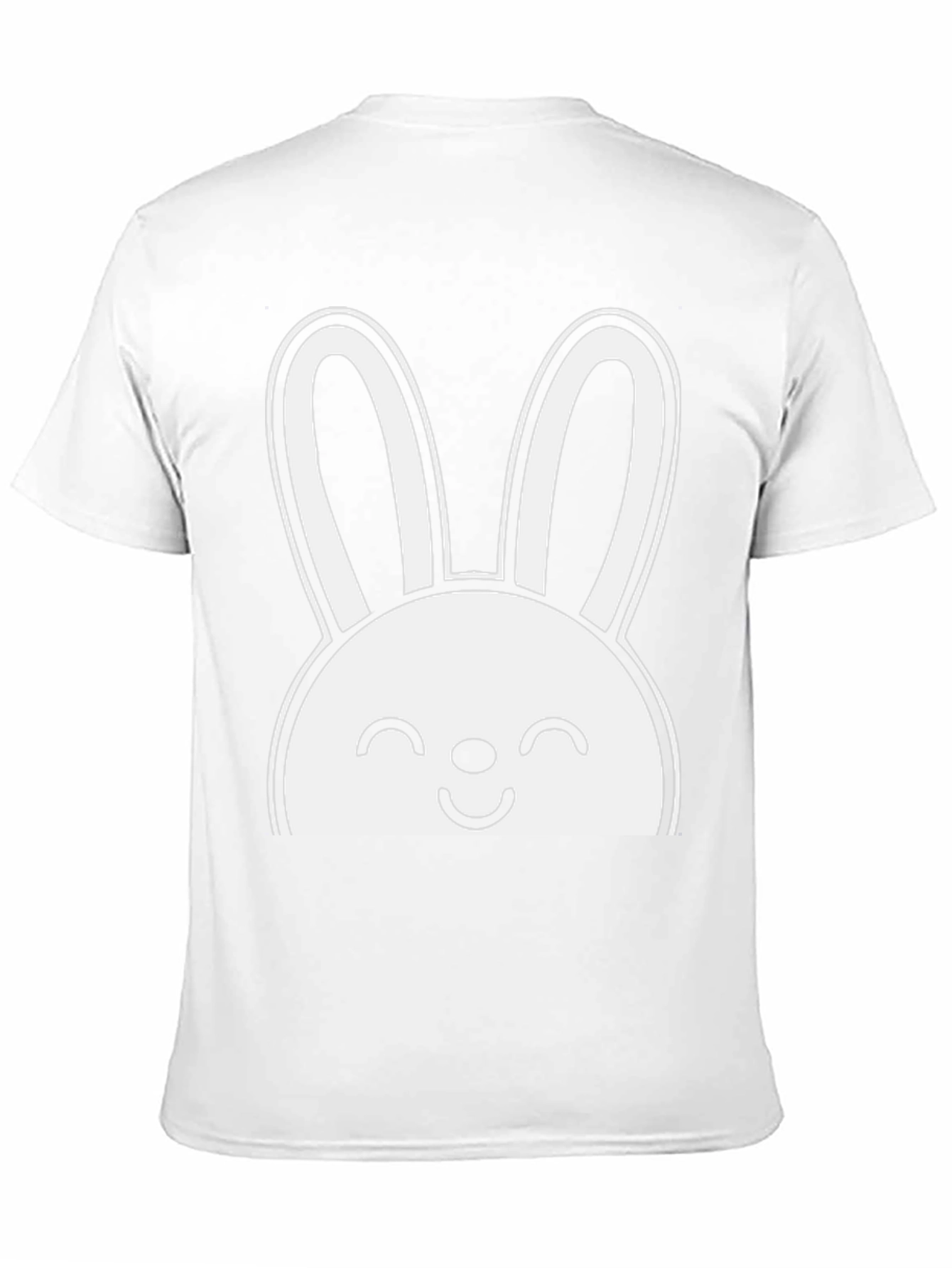 Cute Bunny Graphic Tee - Black Cotton T-Shirt