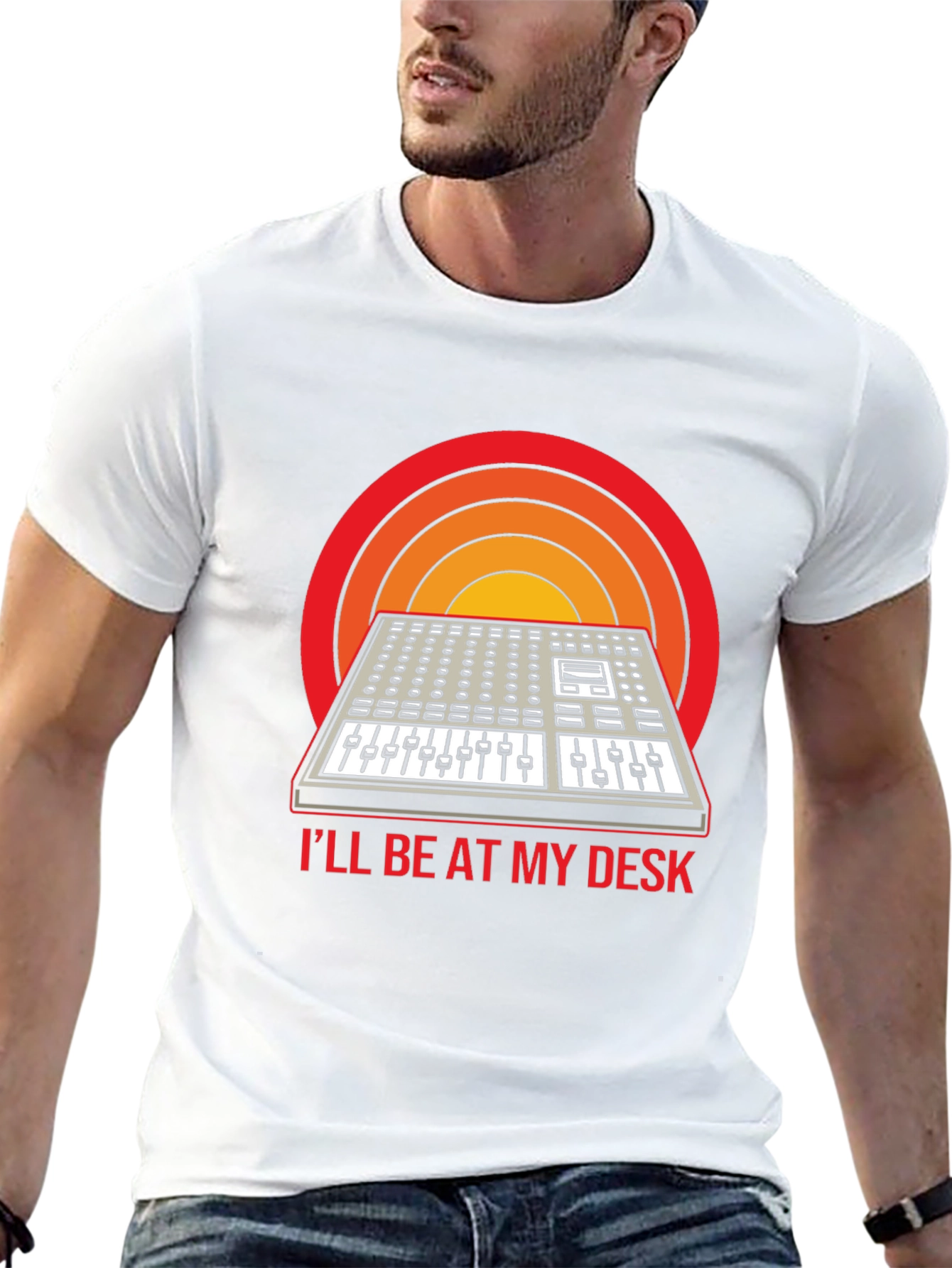 Retro Synth T-Shirt - Ill Be at My Desk