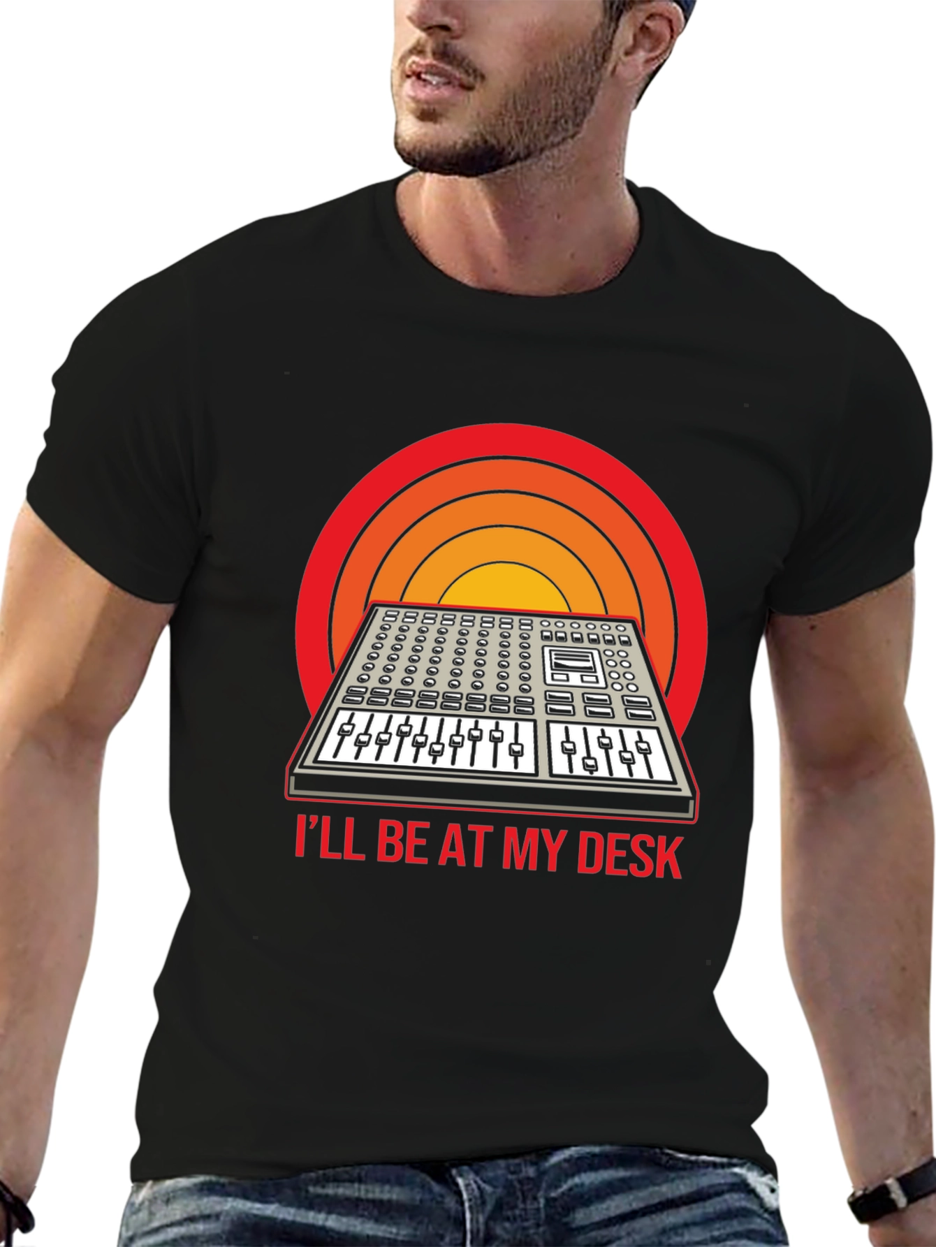 Retro Synth T-Shirt - Ill Be at My Desk