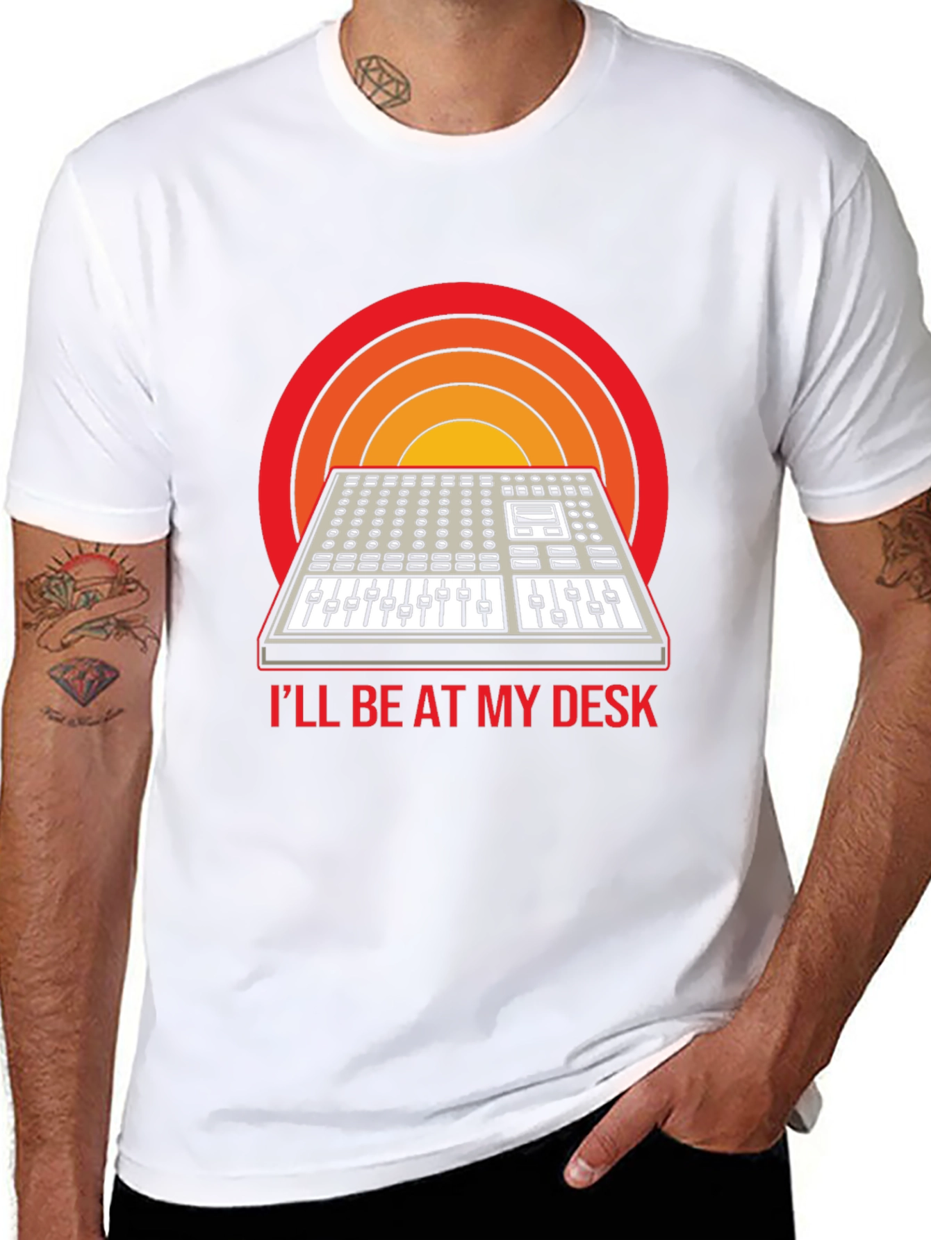 Retro Synth T-Shirt - Ill Be at My Desk