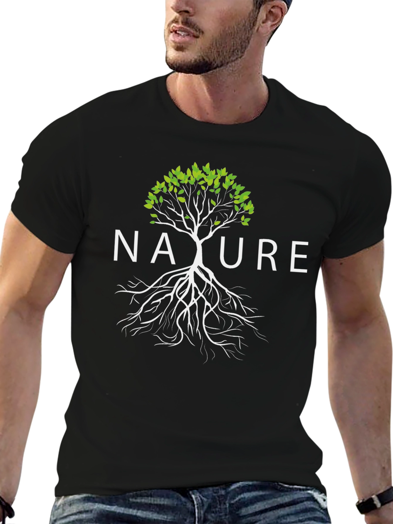Nature Tree Graphic Tee - Soft Black T-Shirt