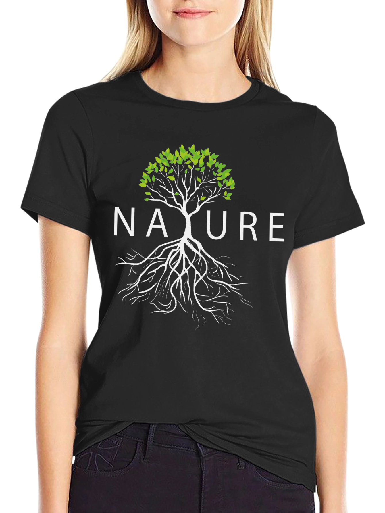 Nature Tree Graphic Tee - Soft Black T-Shirt