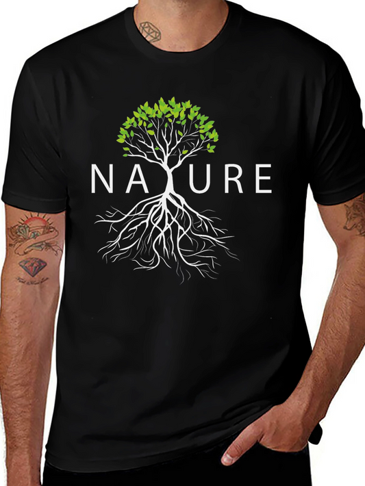 Nature Tree Graphic Tee - Soft Black T-Shirt