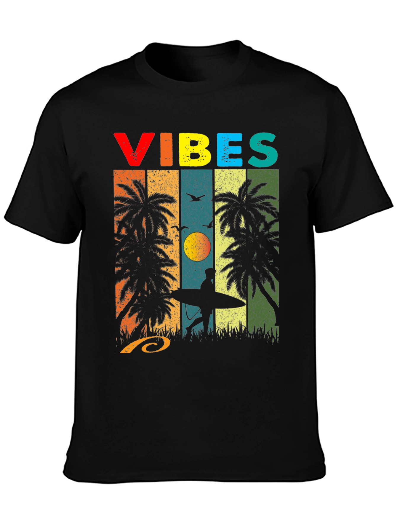 Retro Vibes Palm Tree Surf T-Shirt