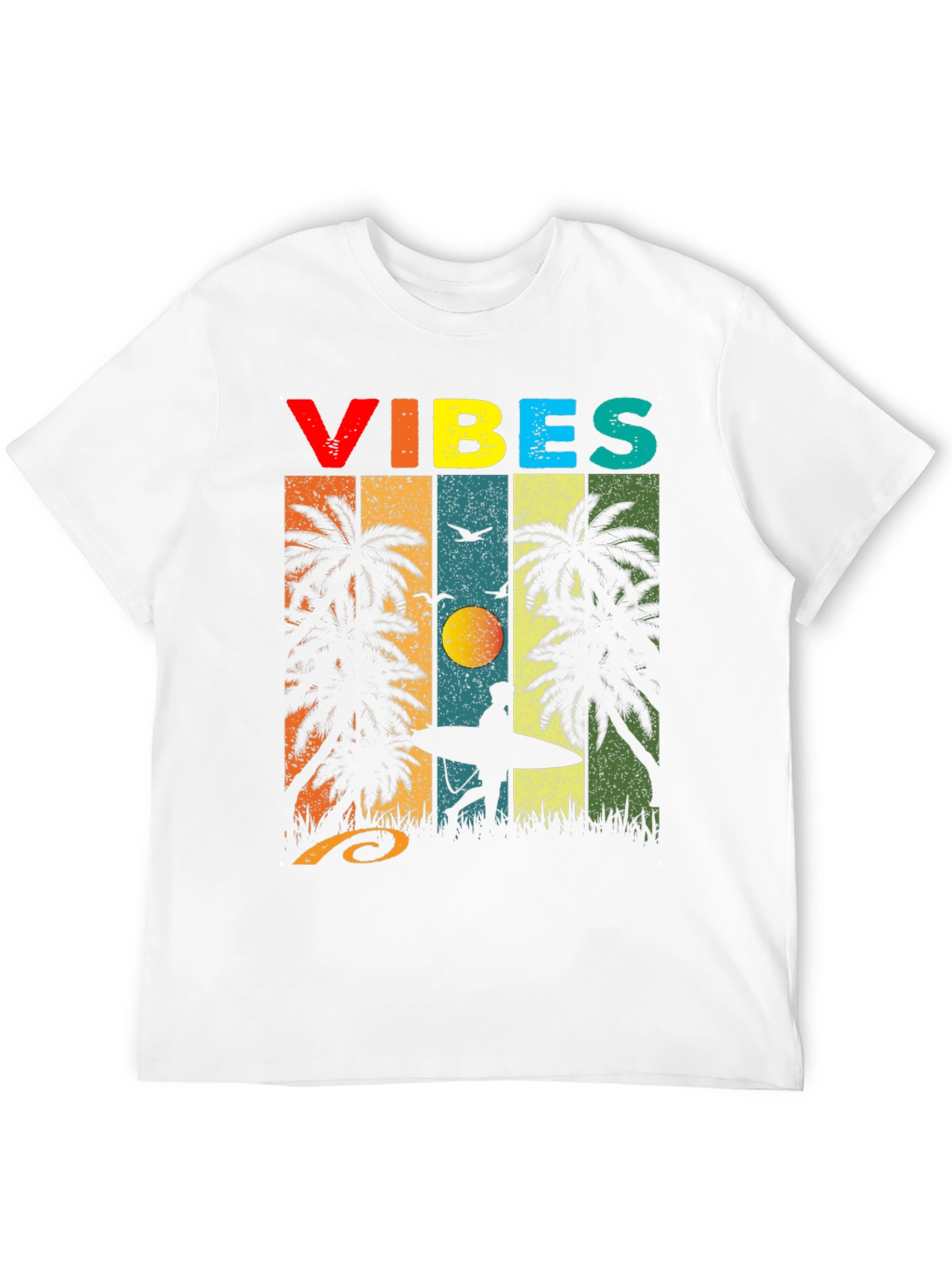 Retro Vibes Palm Tree Surf T-Shirt