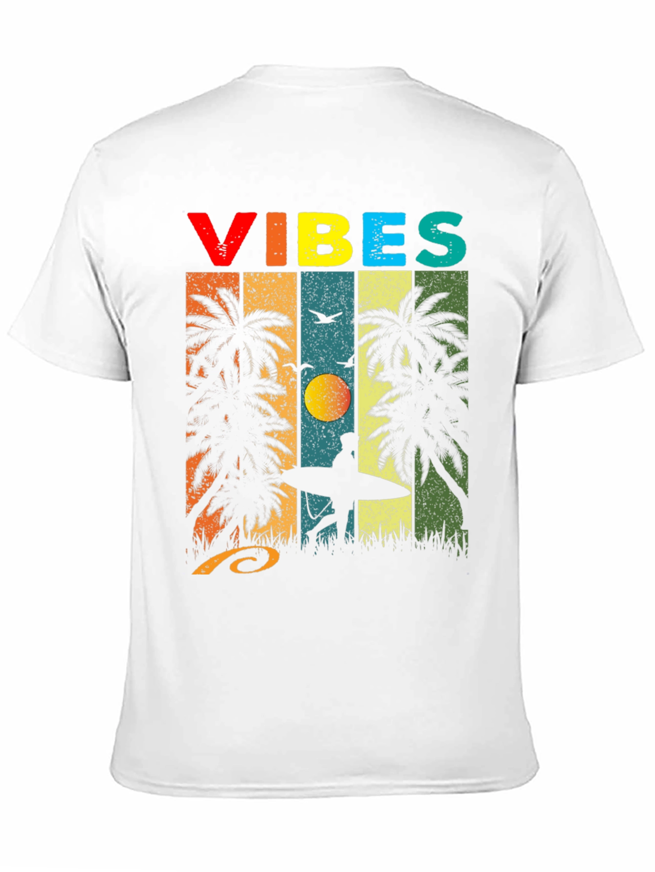 Retro Vibes Palm Tree Surf T-Shirt