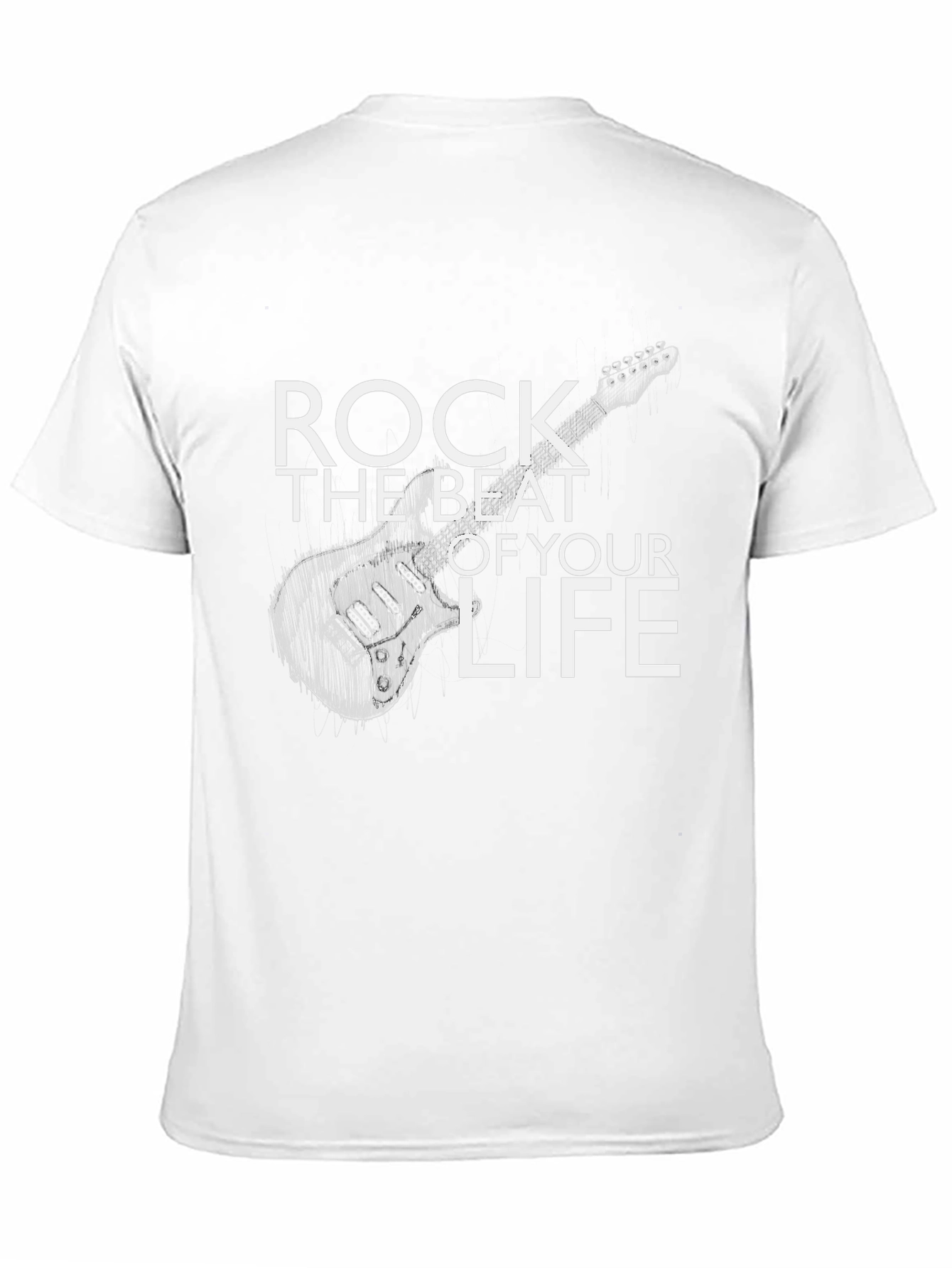 Rock the Beat Guitar Graphic Tee - Black