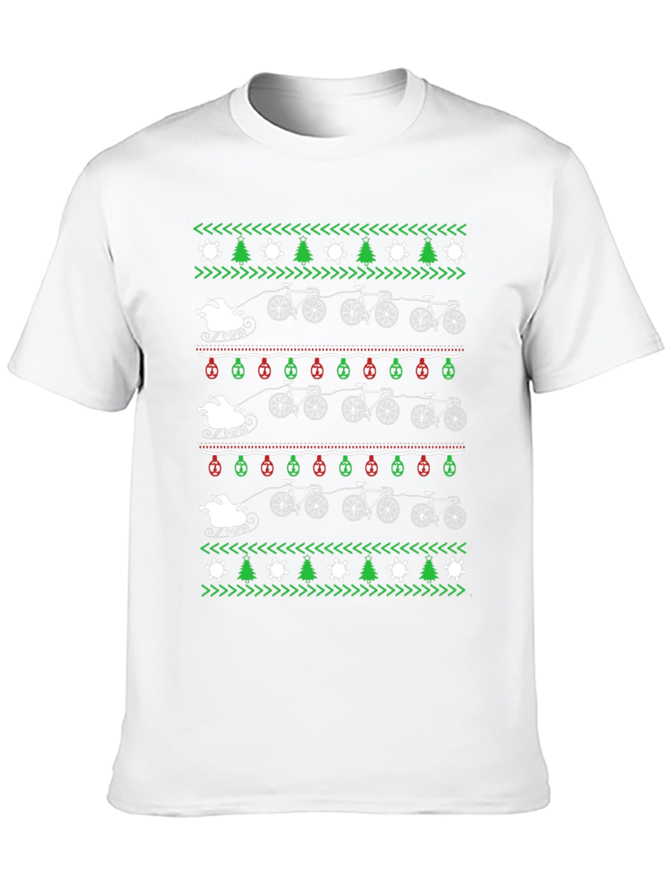 Cycling Santa Christmas Sweater T-Shirt