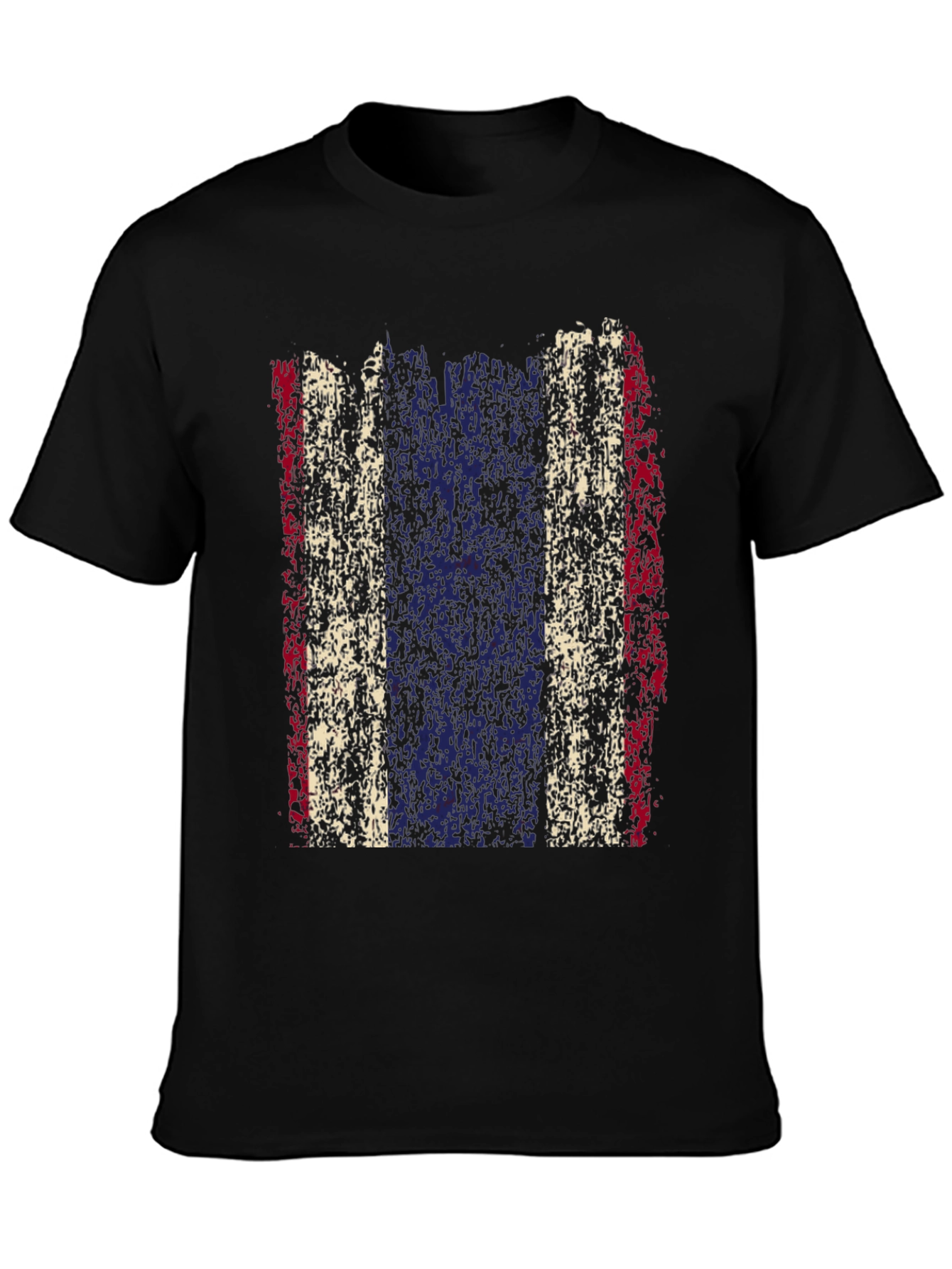 Distressed Thailand Flag Graphic Tee - Black Cotton T-Shirt