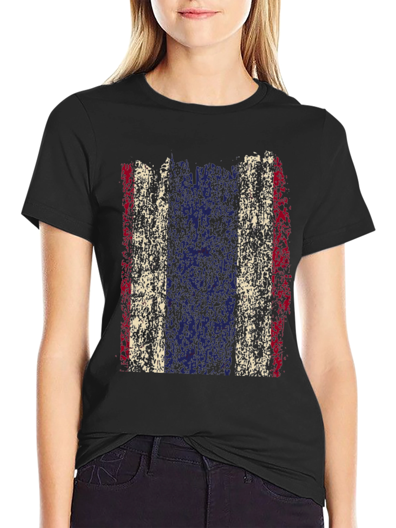 Distressed Thailand Flag Graphic Tee - Black Cotton T-Shirt