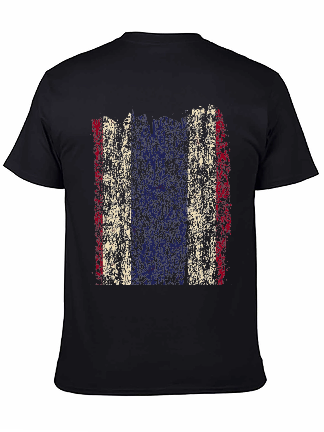 Distressed Thailand Flag Graphic Tee - Black Cotton T-Shirt