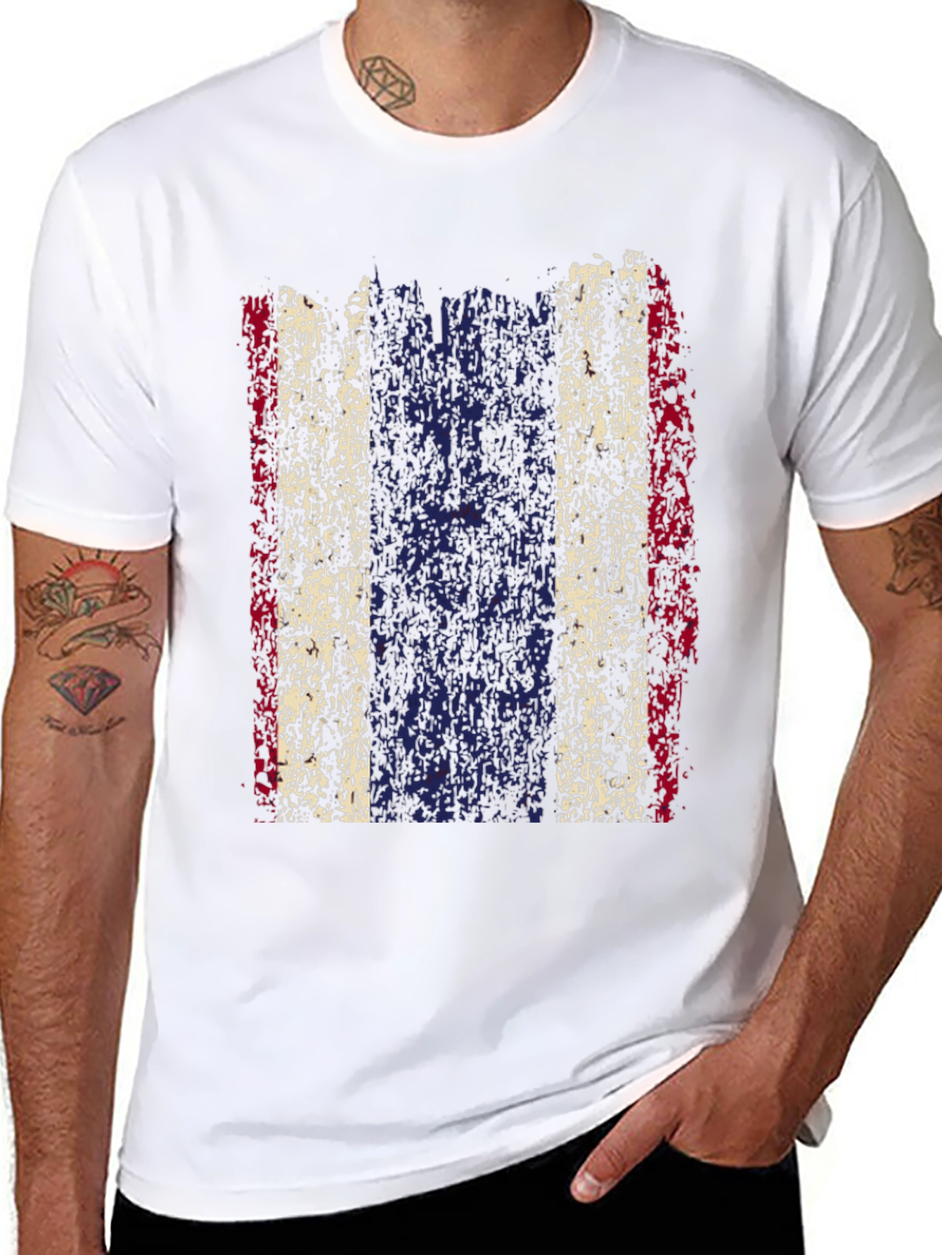 Distressed Thailand Flag Graphic Tee - Black Cotton T-Shirt