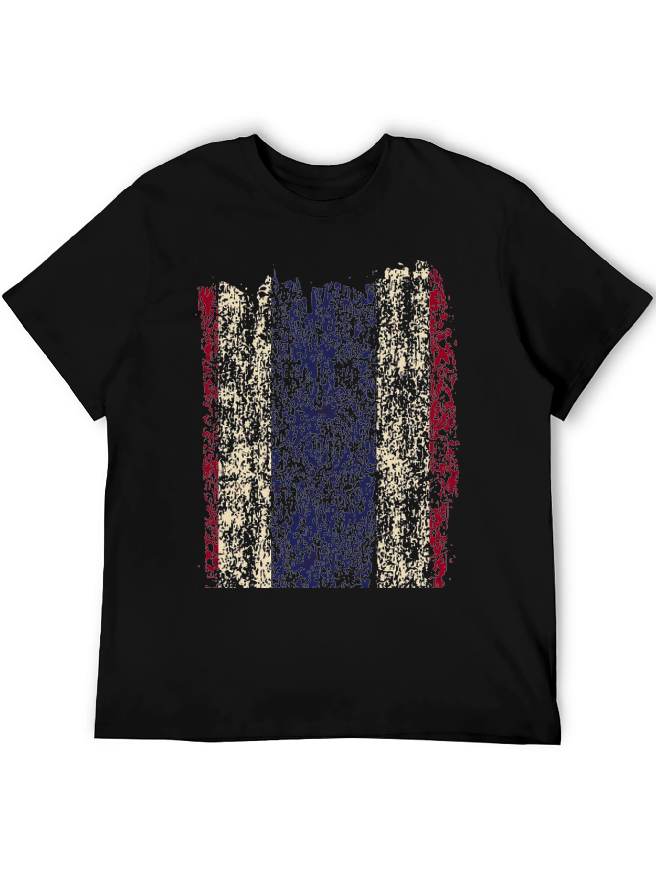 Distressed Thailand Flag Graphic Tee - Black Cotton T-Shirt