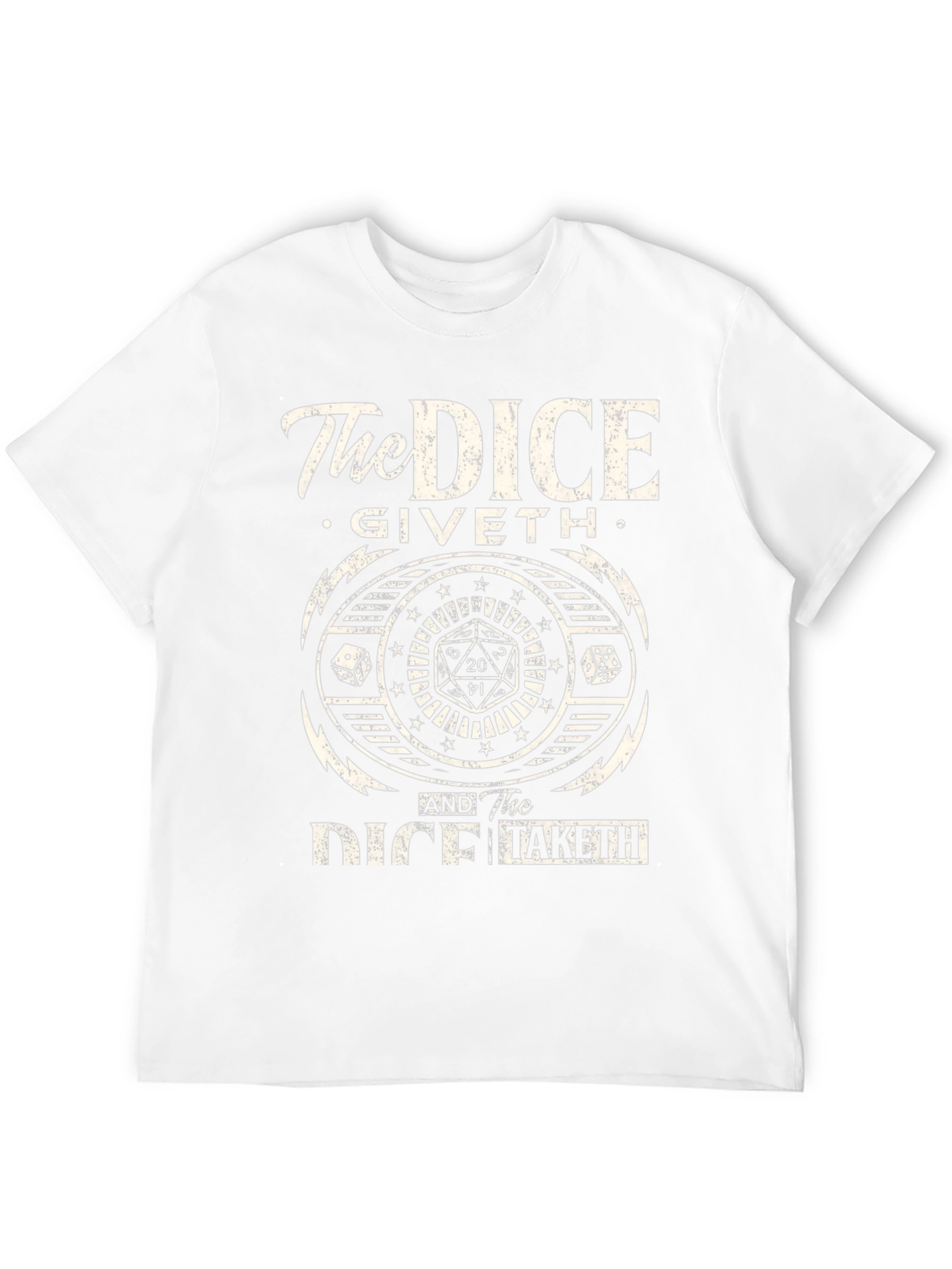 The Dice Giveth and Taketh Black Graphic Tee