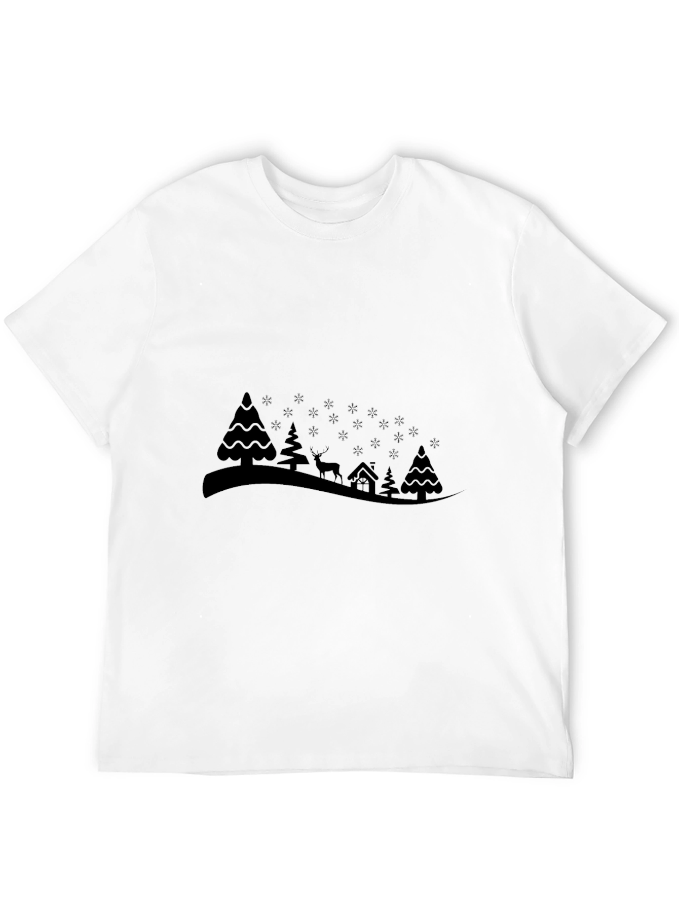 Winter Scene Black T-Shirt
