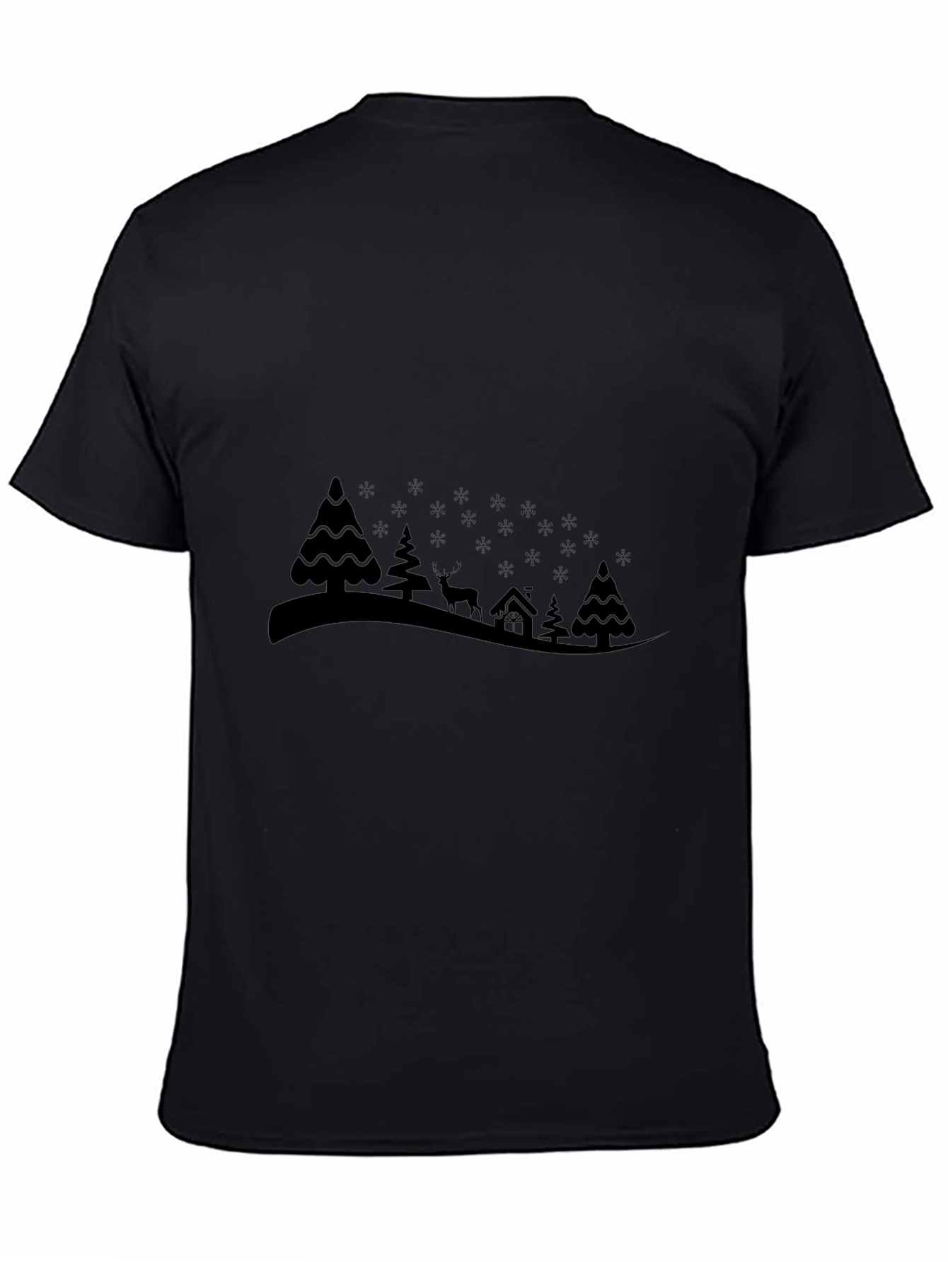 Winter Scene Black T-Shirt