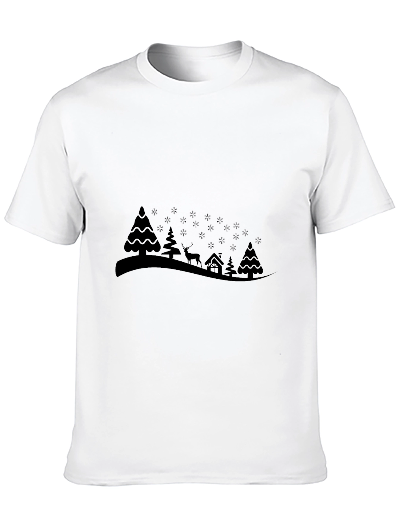 Winter Scene Black T-Shirt