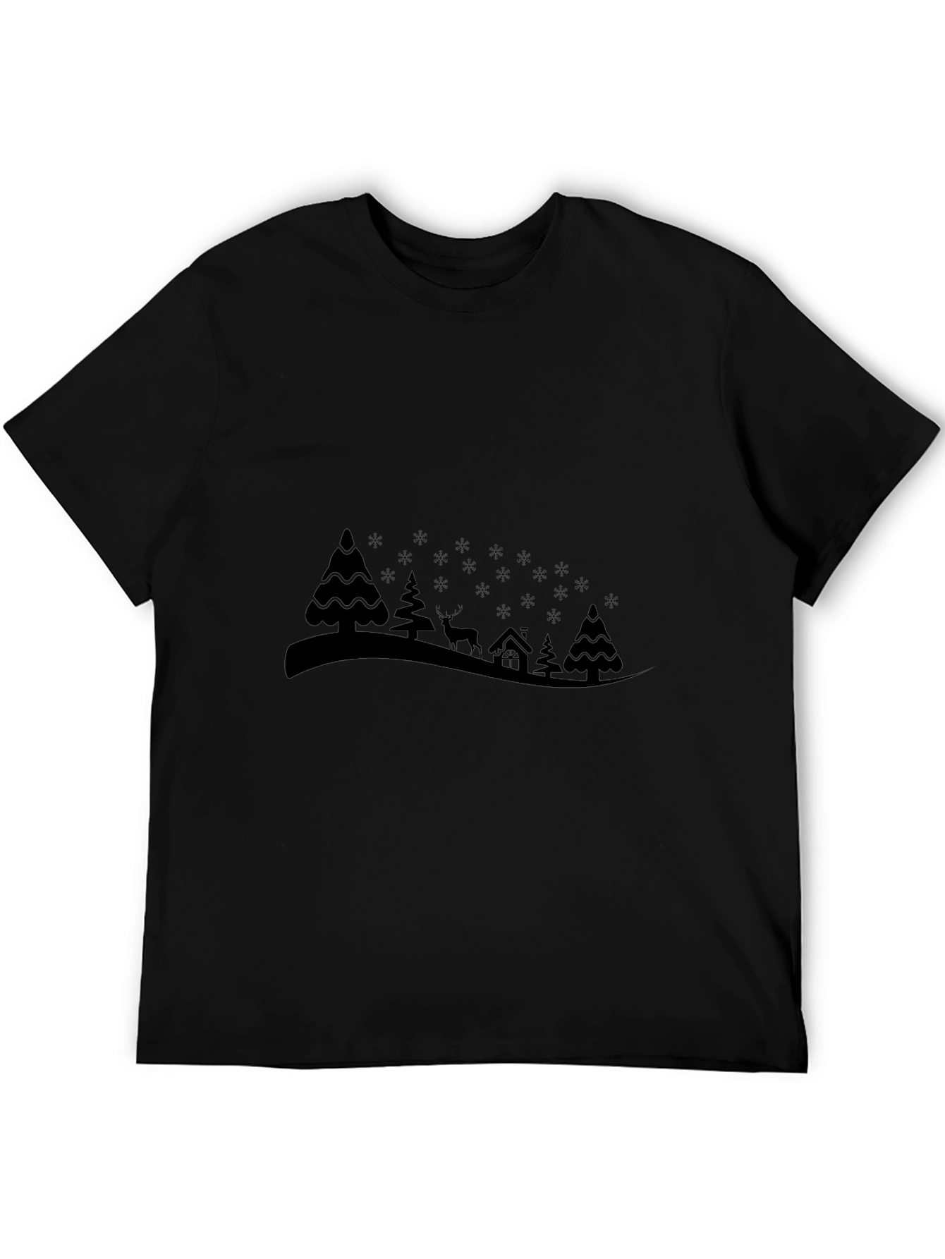 Winter Scene Black T-Shirt