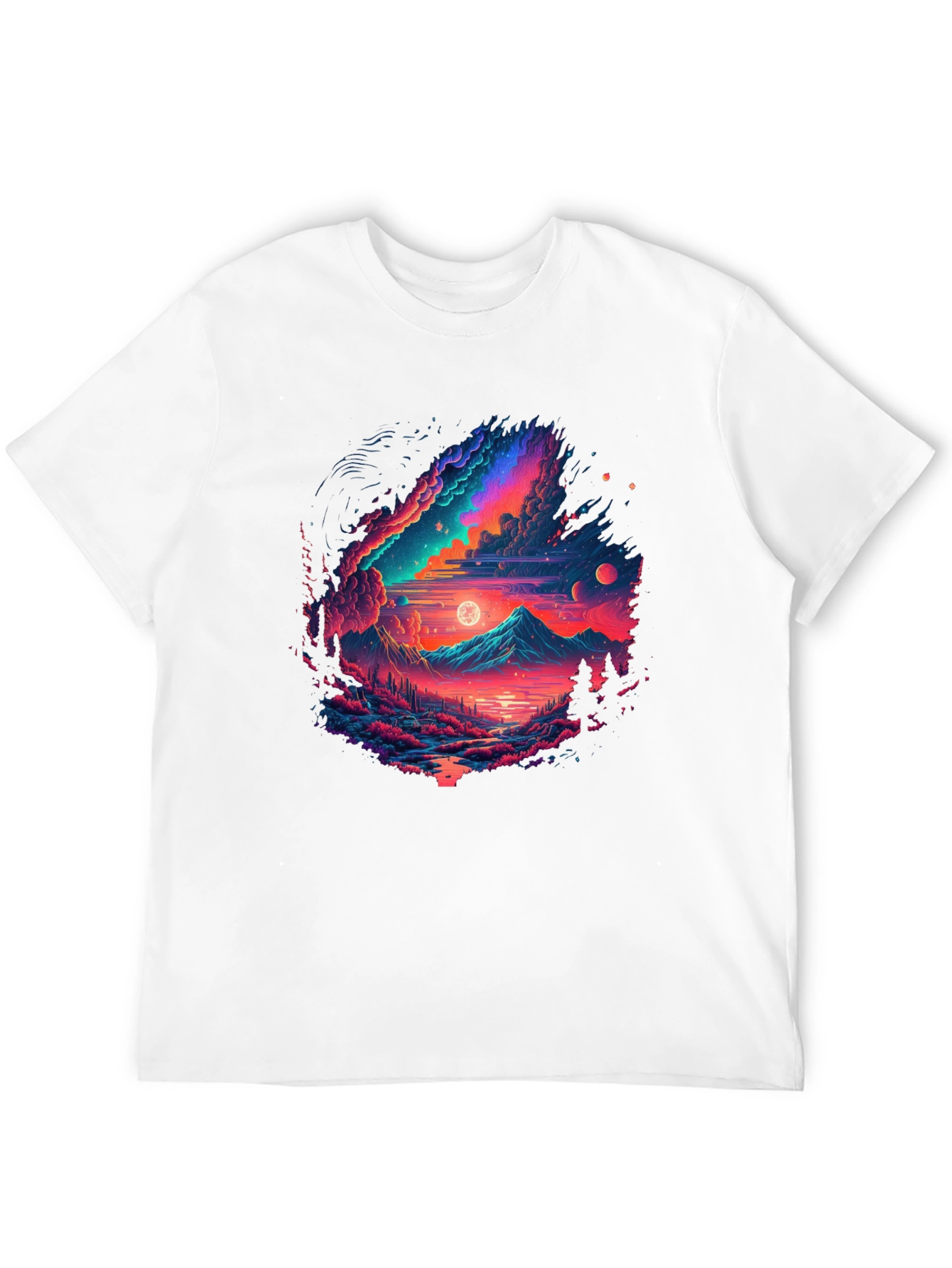 Neon Galaxy Graphic T-Shirt - Unisex Black Tee