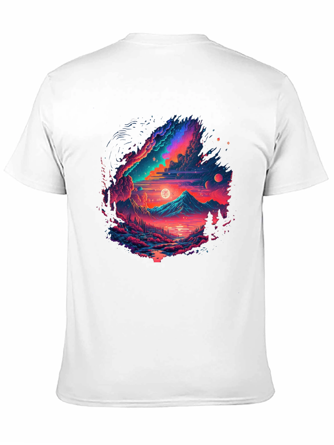 Neon Galaxy Graphic T-Shirt - Unisex Black Tee