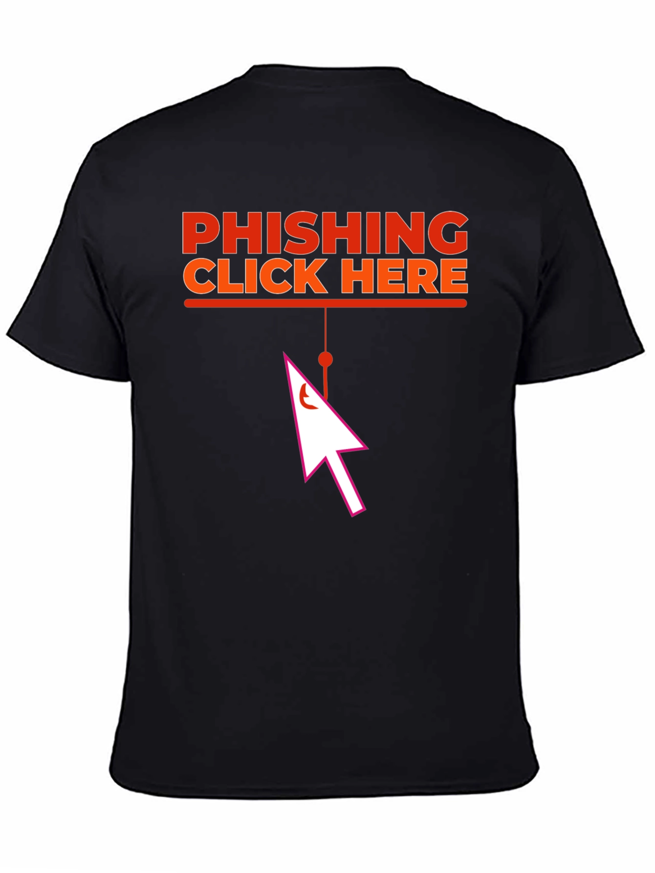 Phishing Click Here Black Graphic T-Shirt