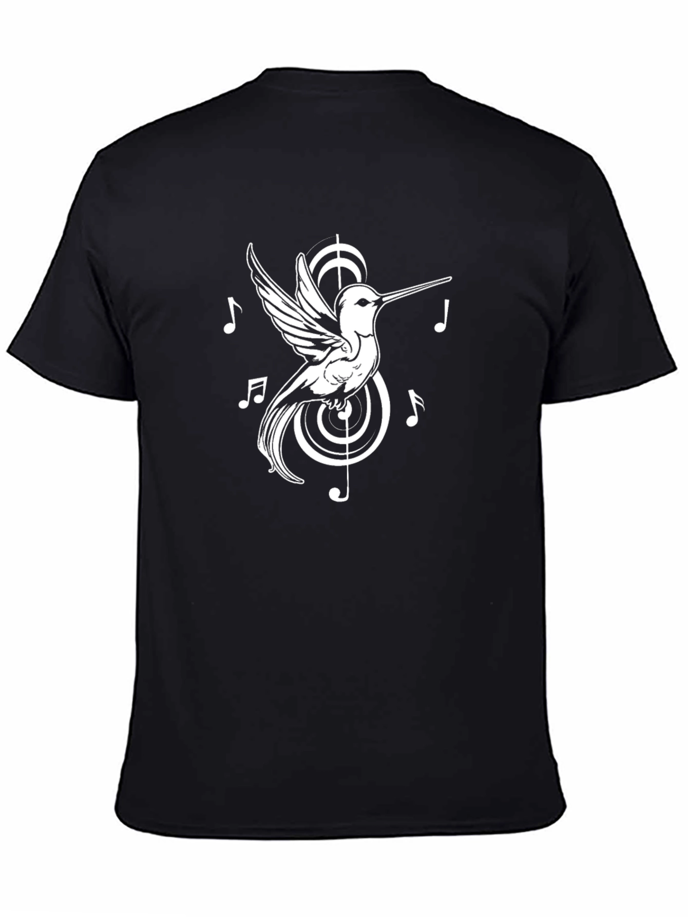Hummingbird Music Notes Graphic Tee - Black