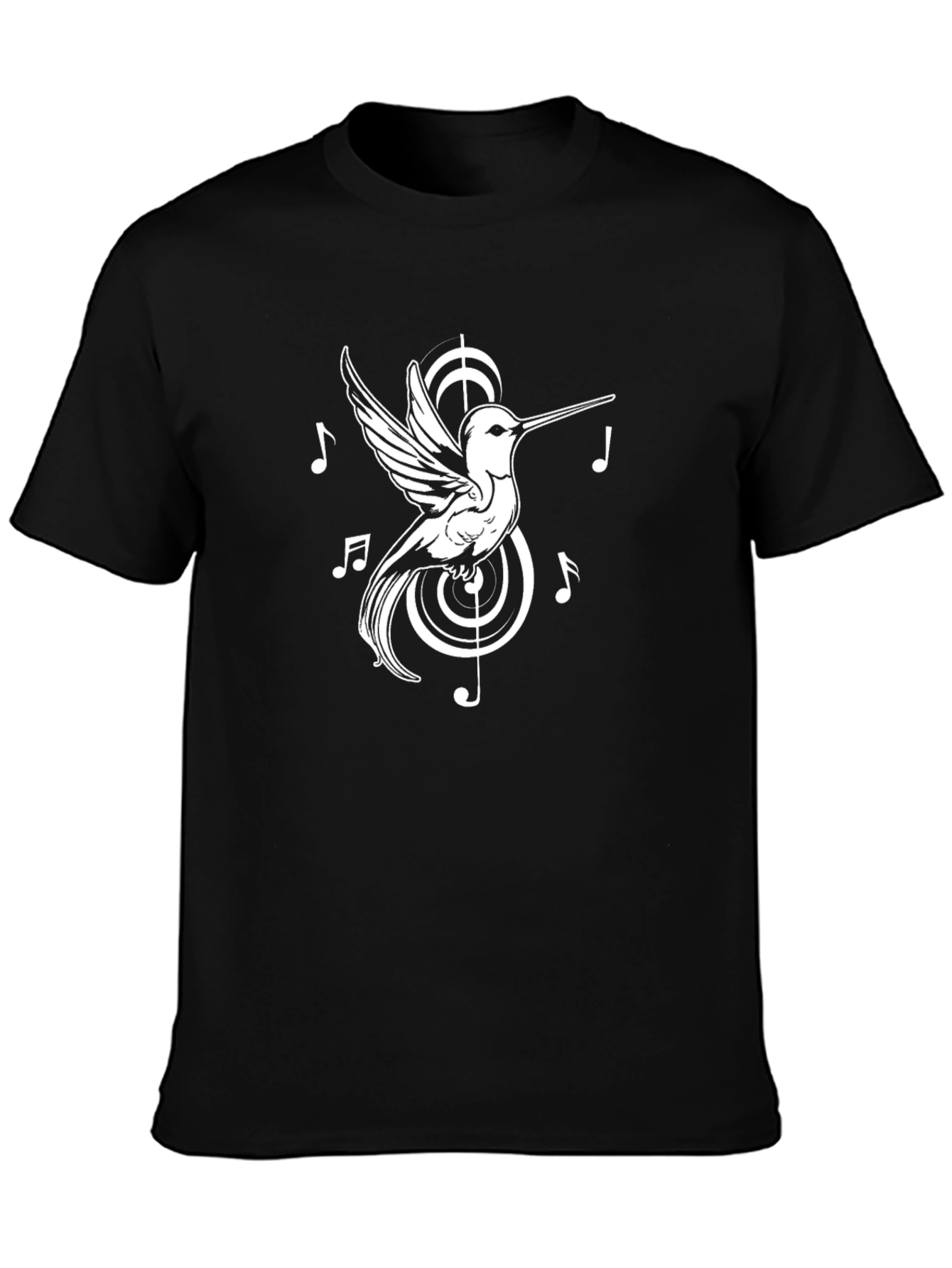 Hummingbird Music Notes Graphic Tee - Black
