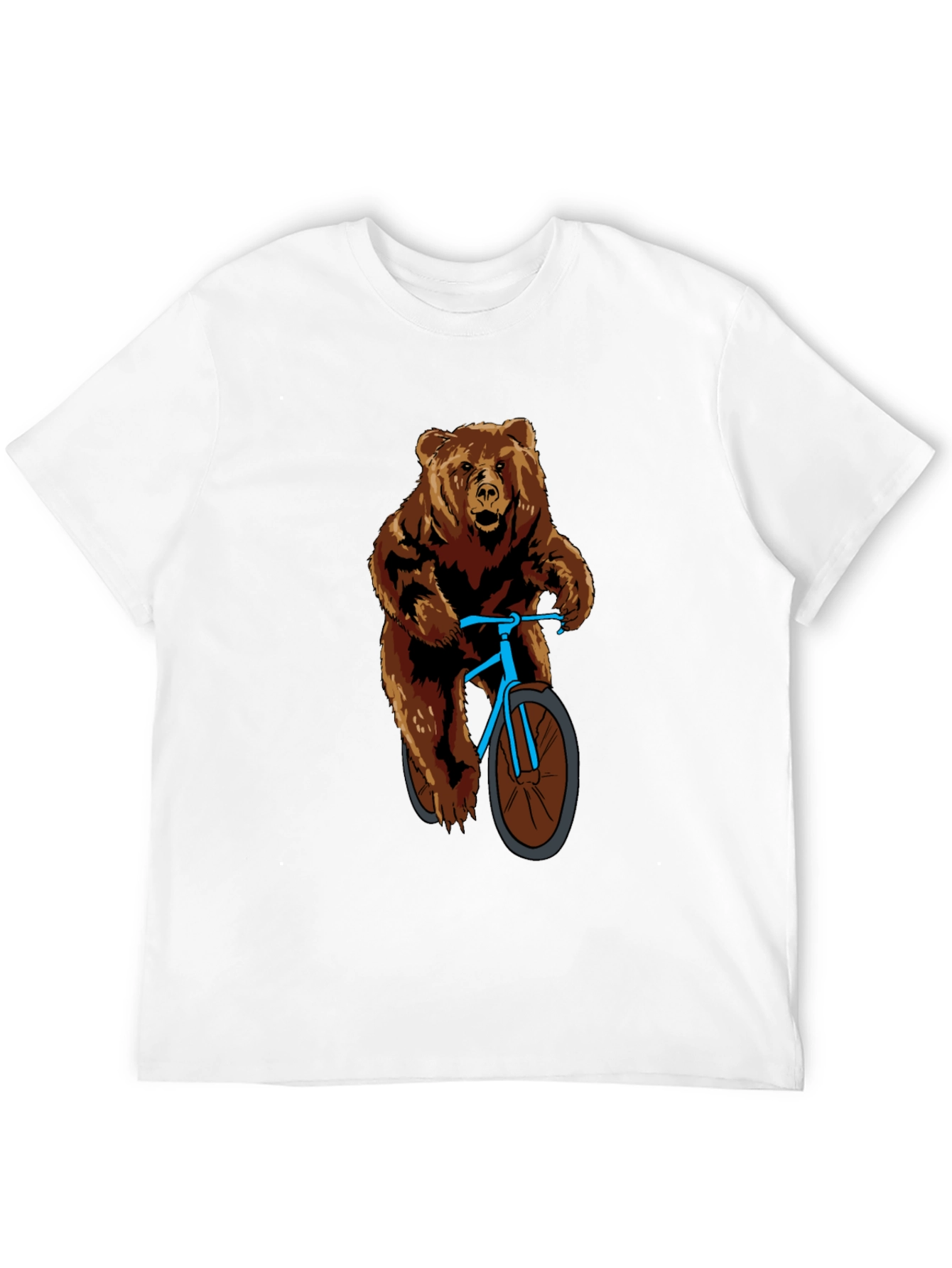Bear on Bike Graphic T-Shirt - Cool Animal Tee