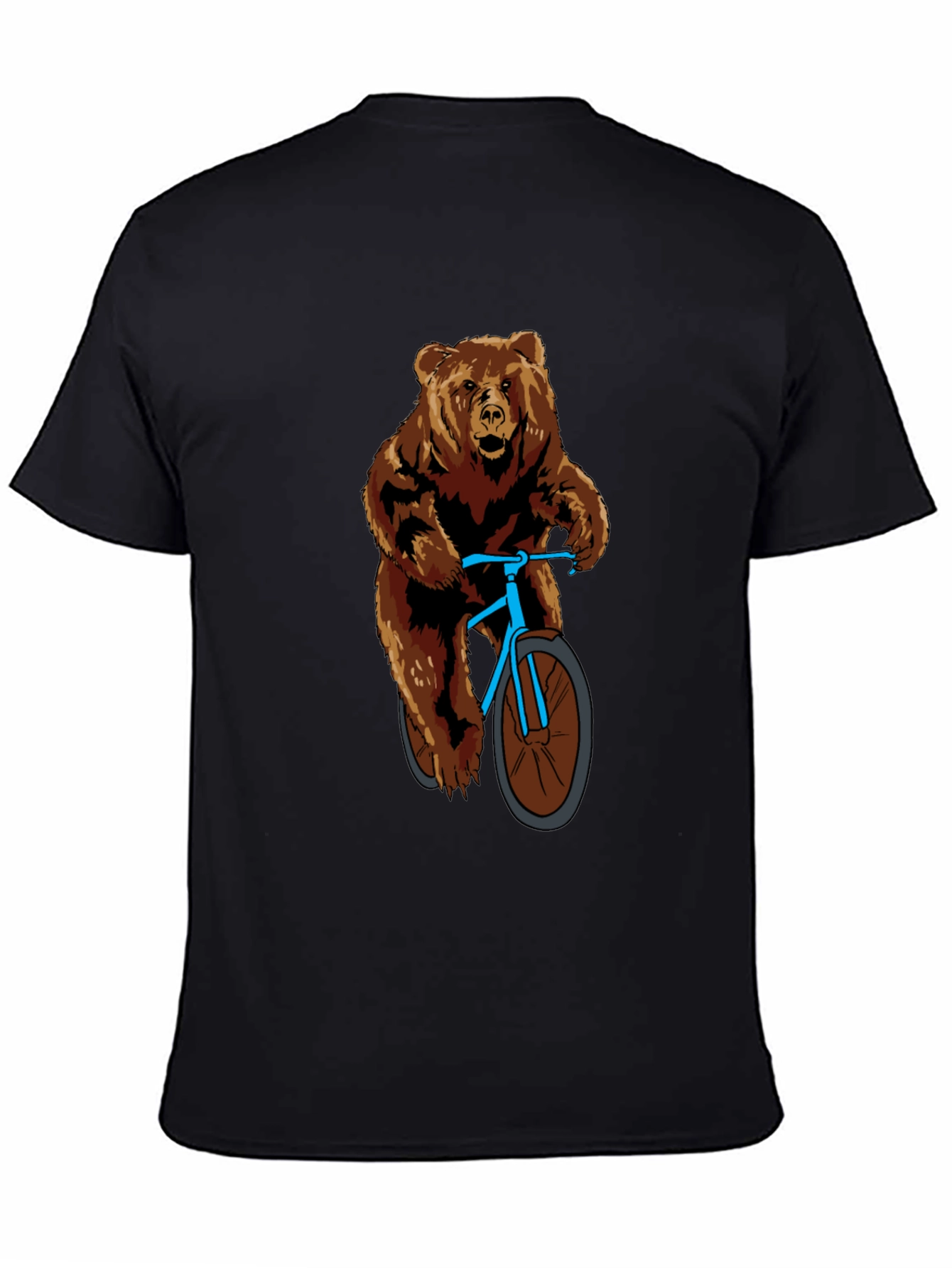 Bear on Bike Graphic T-Shirt - Cool Animal Tee