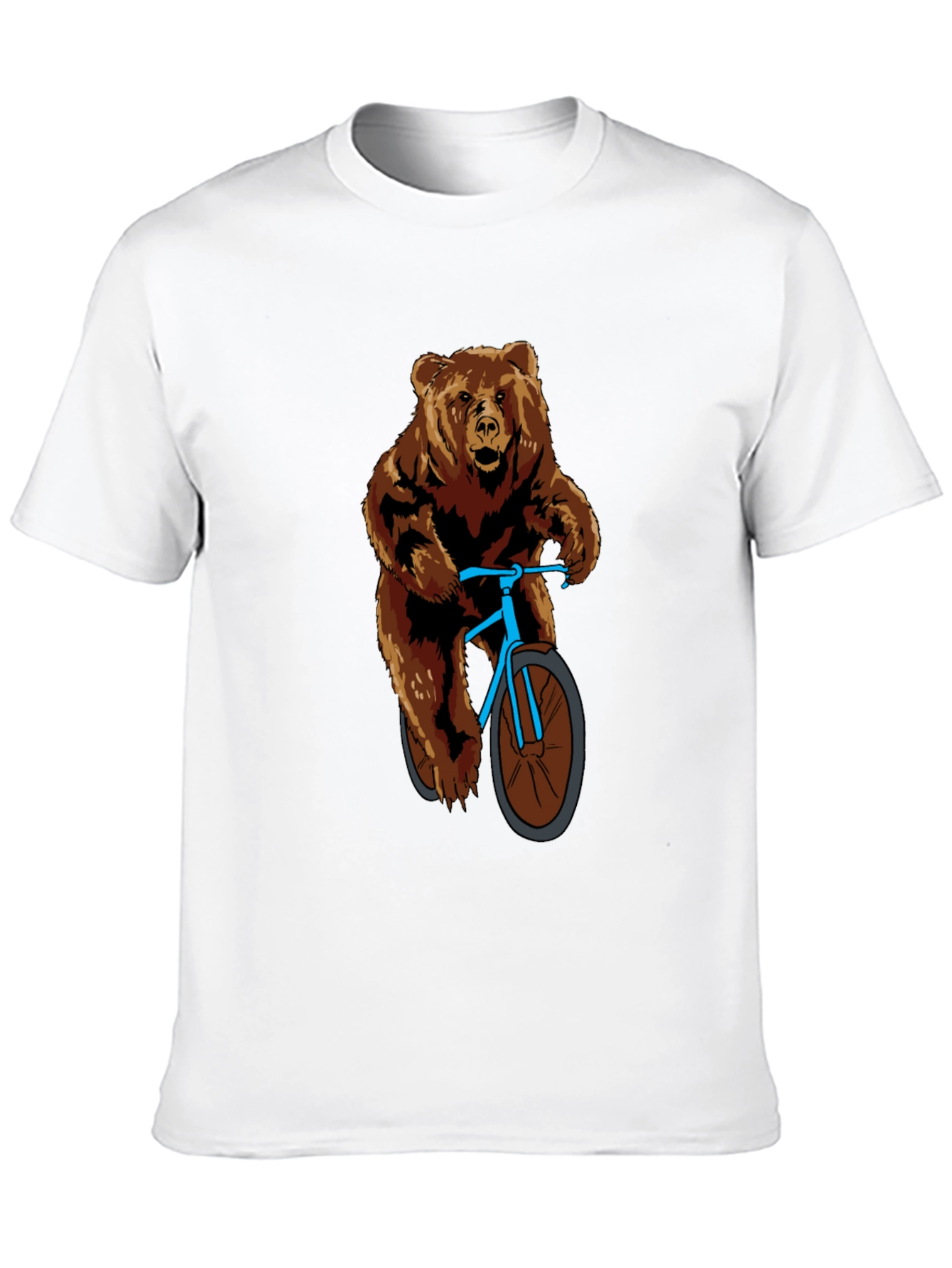 Bear on Bike Graphic T-Shirt - Cool Animal Tee