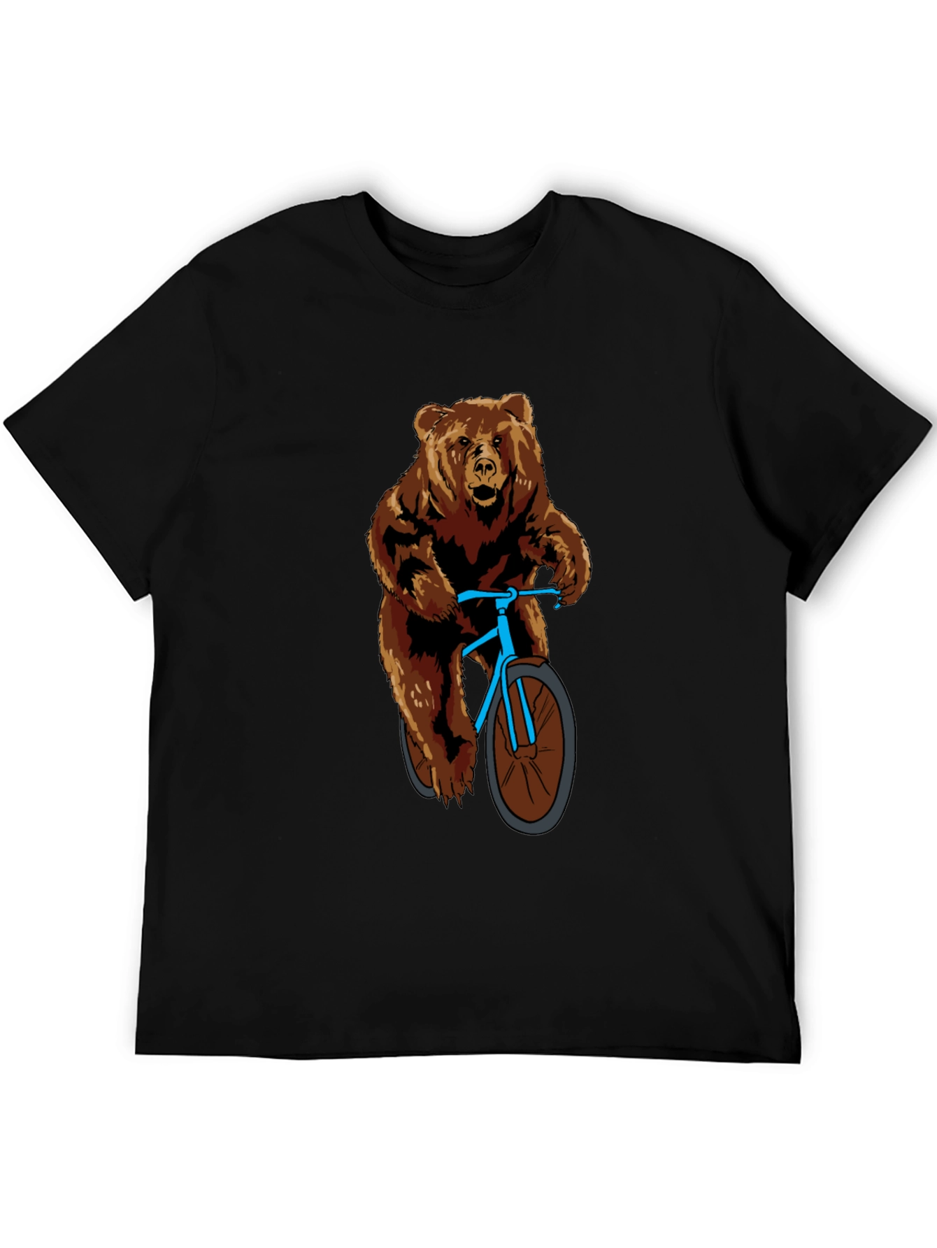 Bear on Bike Graphic T-Shirt - Cool Animal Tee
