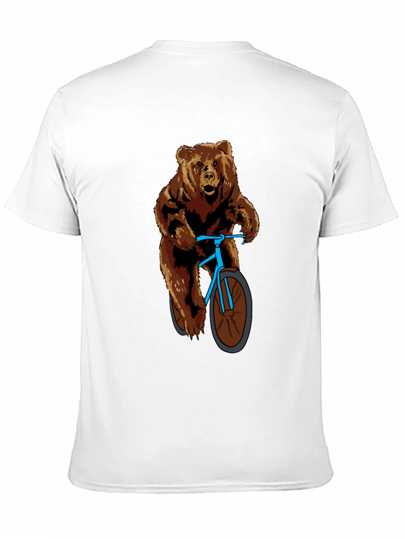 Bear on Bike Graphic T-Shirt - Cool Animal Tee
