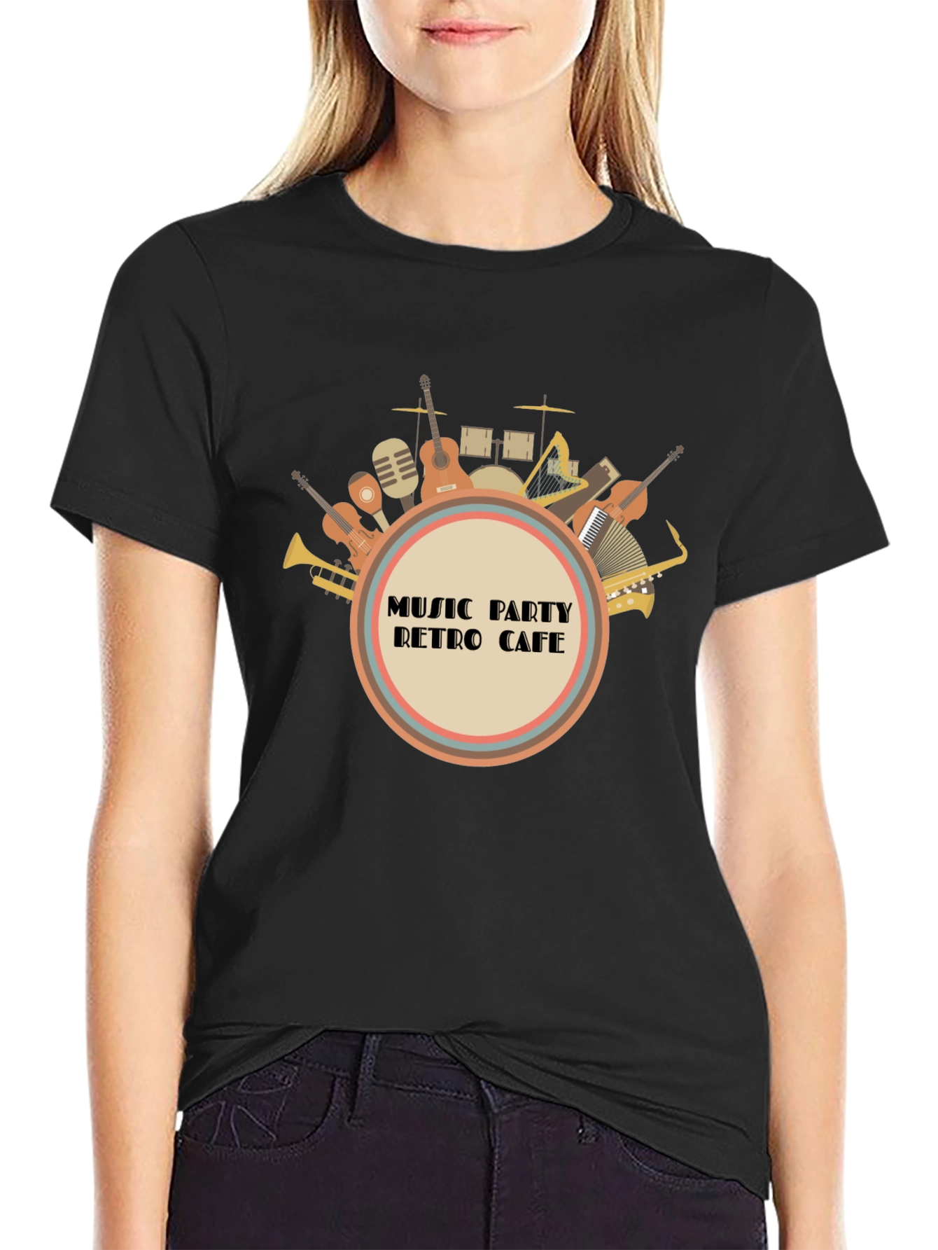 Music Party Retro Cafe Graphic Tee