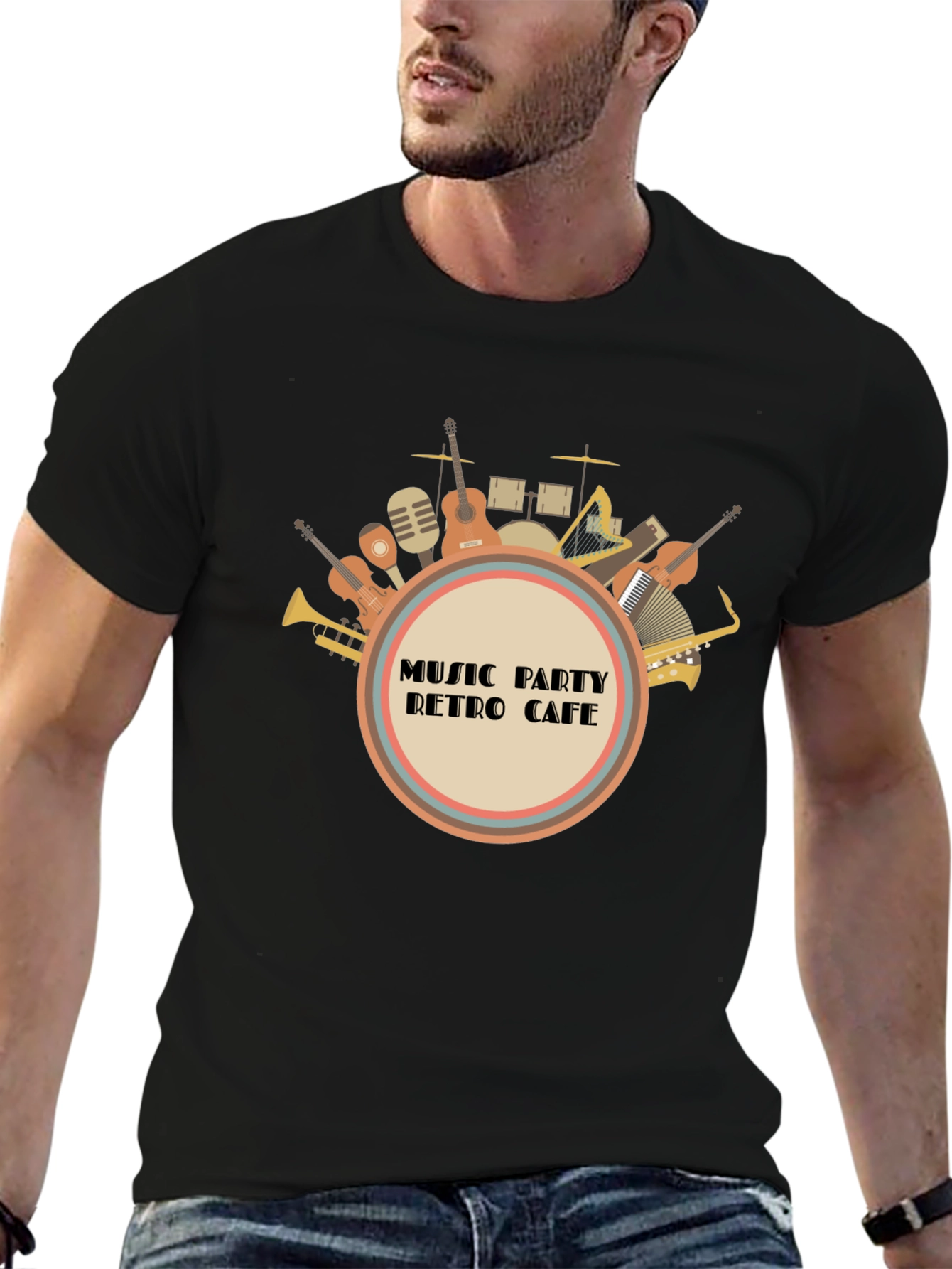 Music Party Retro Cafe Graphic Tee