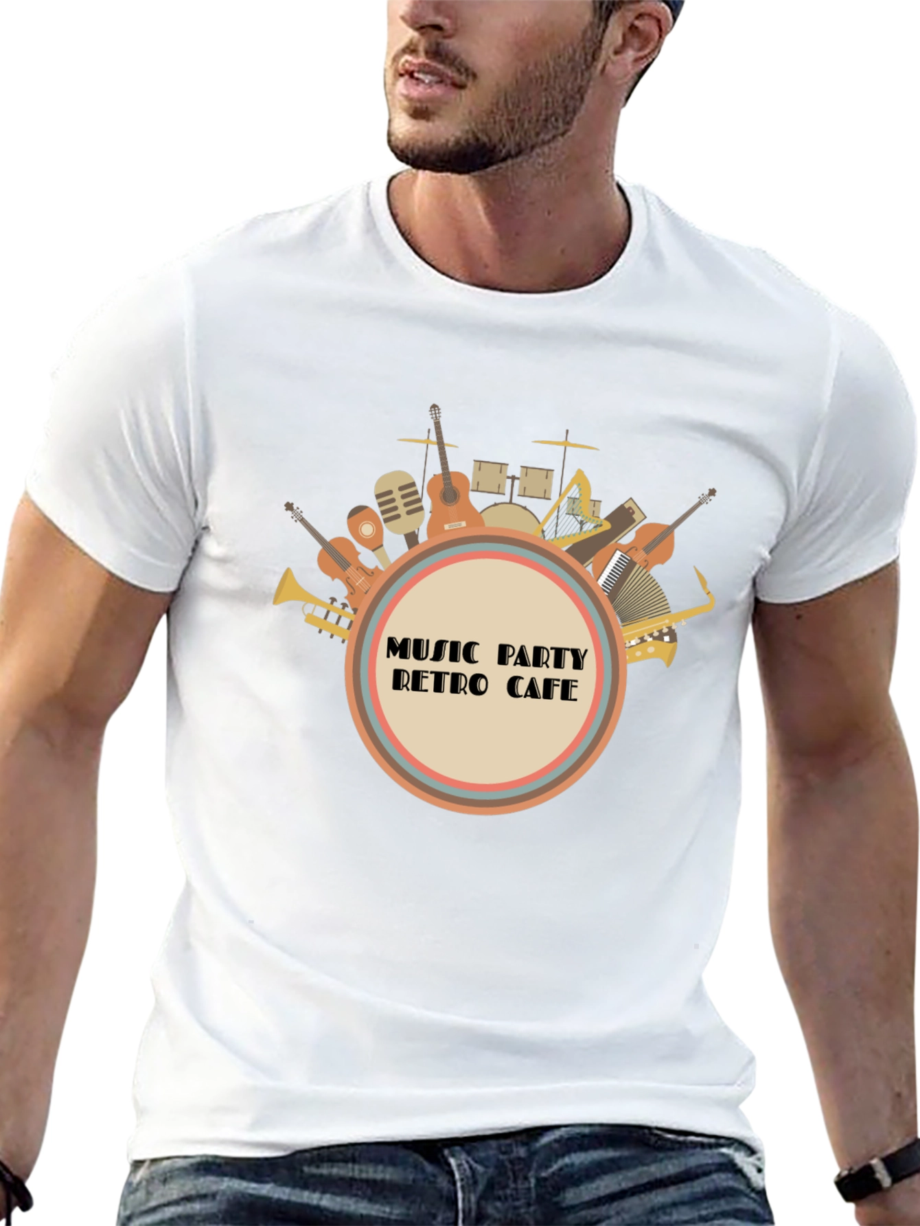 Music Party Retro Cafe Graphic Tee