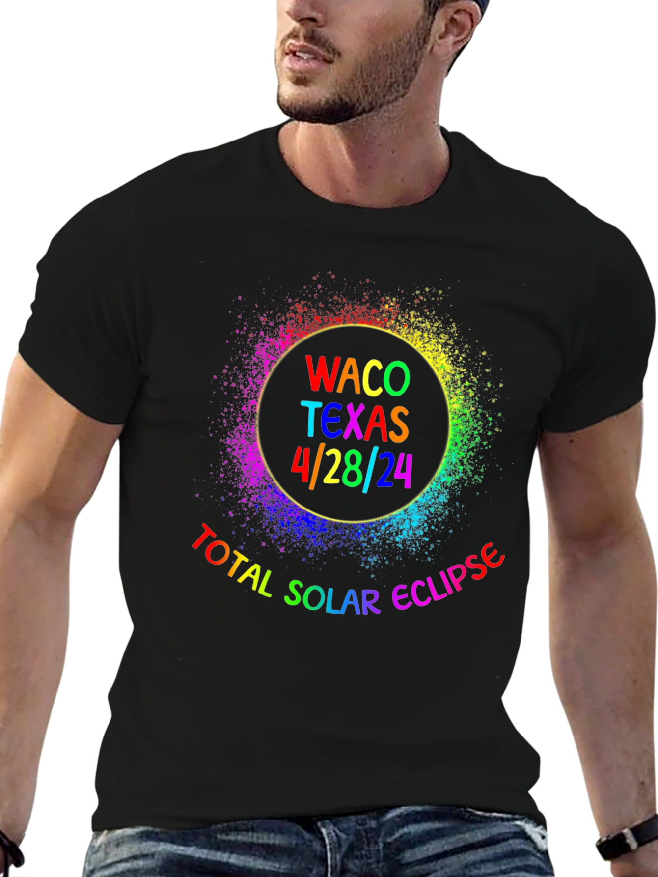 Total Solar Eclipse Waco Texas 4/28/24 Black T-Shirt
