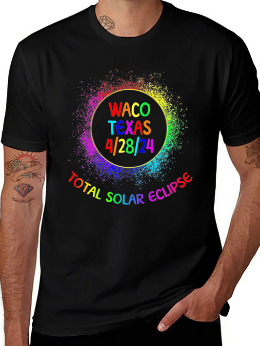 Total Solar Eclipse Waco Texas 4/28/24 Black T-Shirt