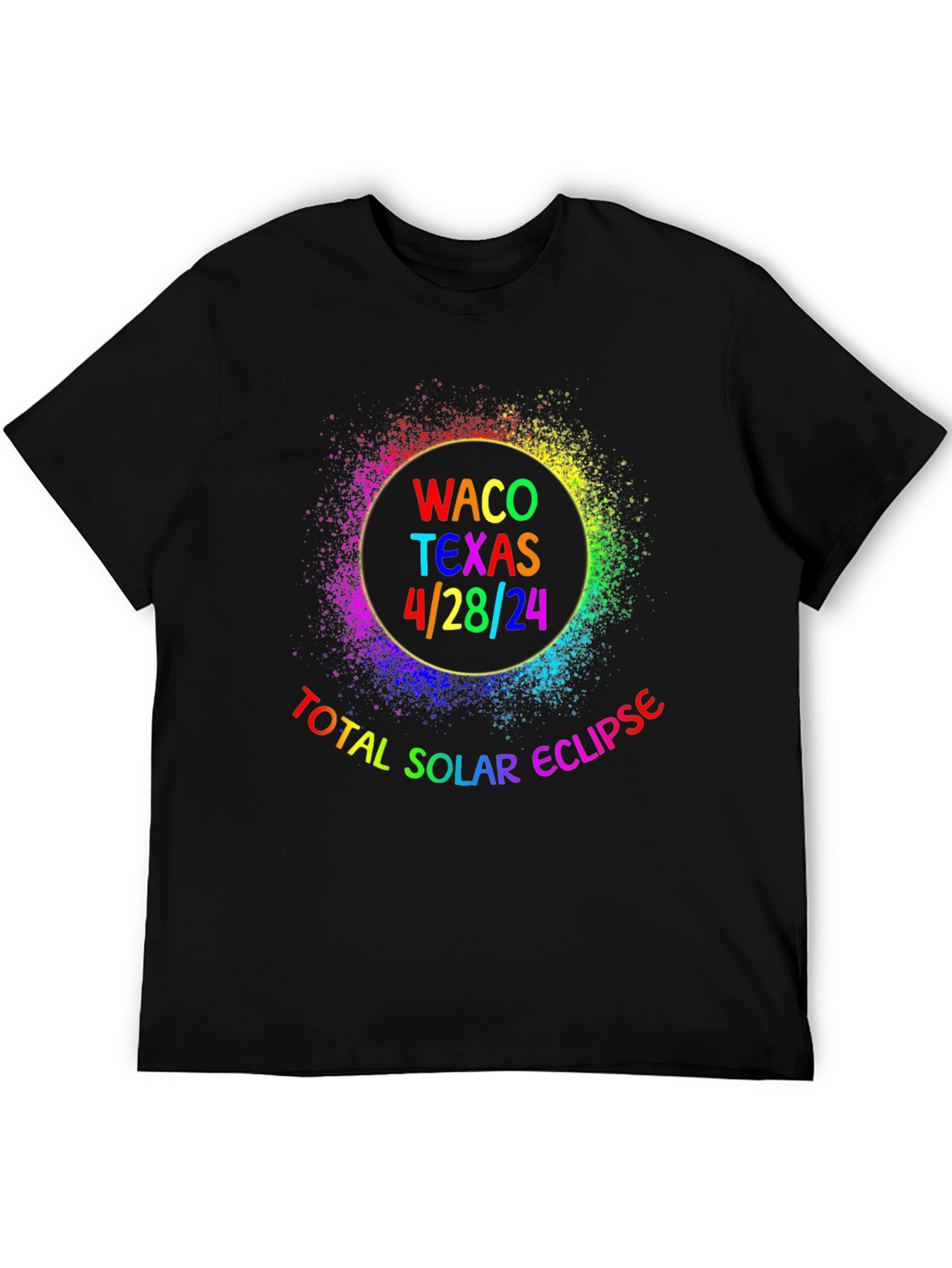 Total Solar Eclipse Waco Texas 4/28/24 Black T-Shirt