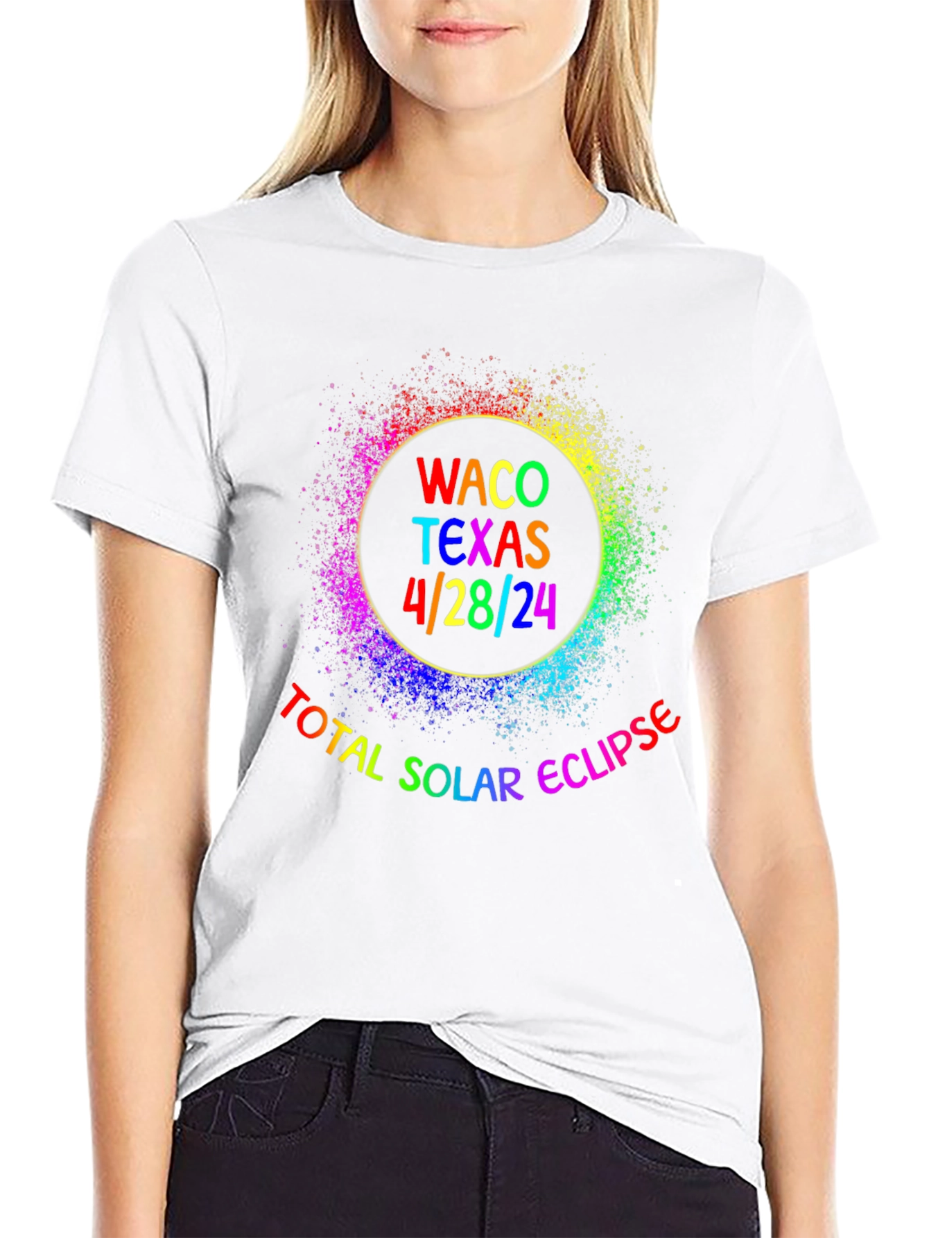 Total Solar Eclipse Waco Texas 4/28/24 Black T-Shirt