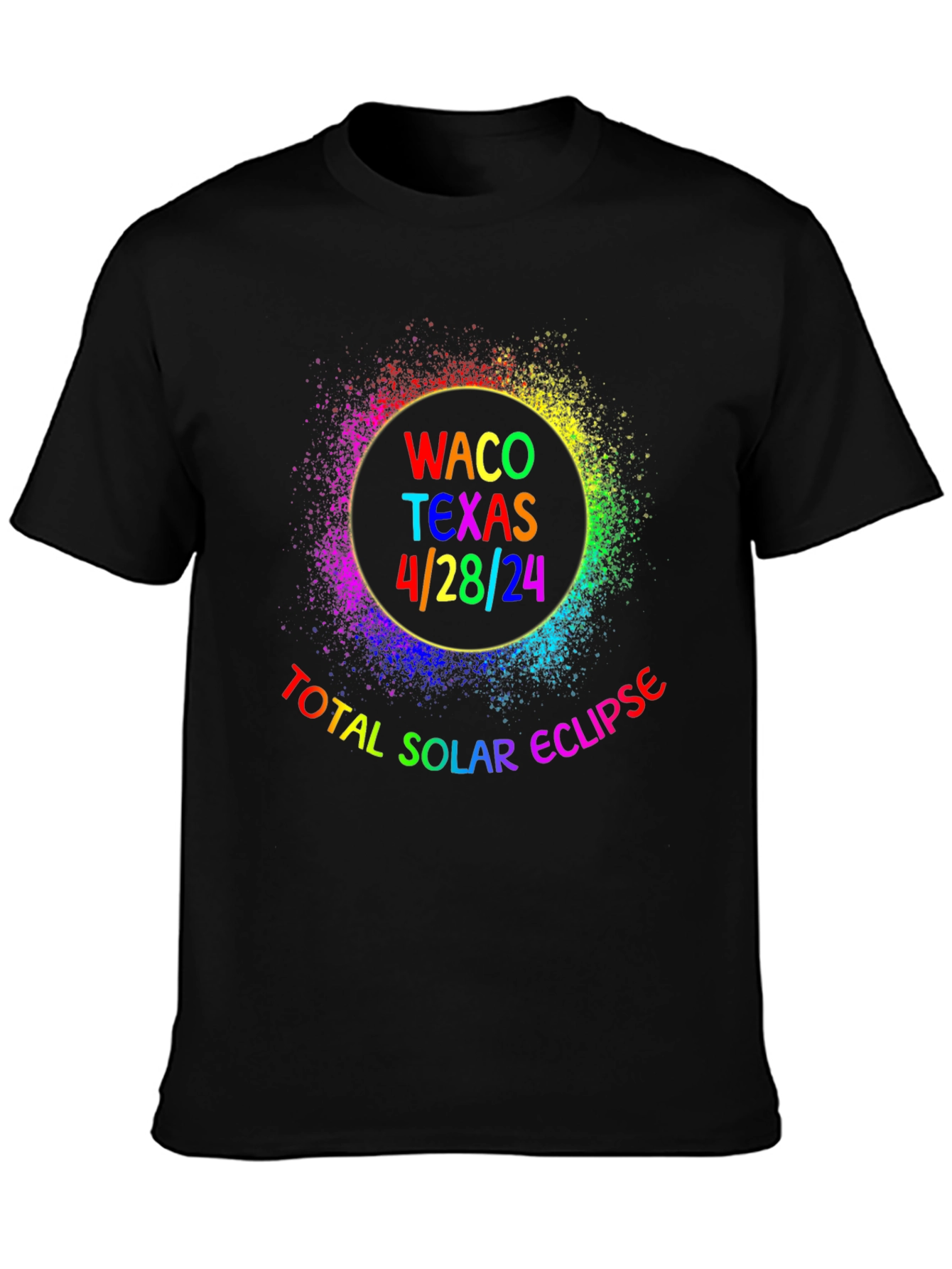 Total Solar Eclipse Waco Texas 4/28/24 Black T-Shirt